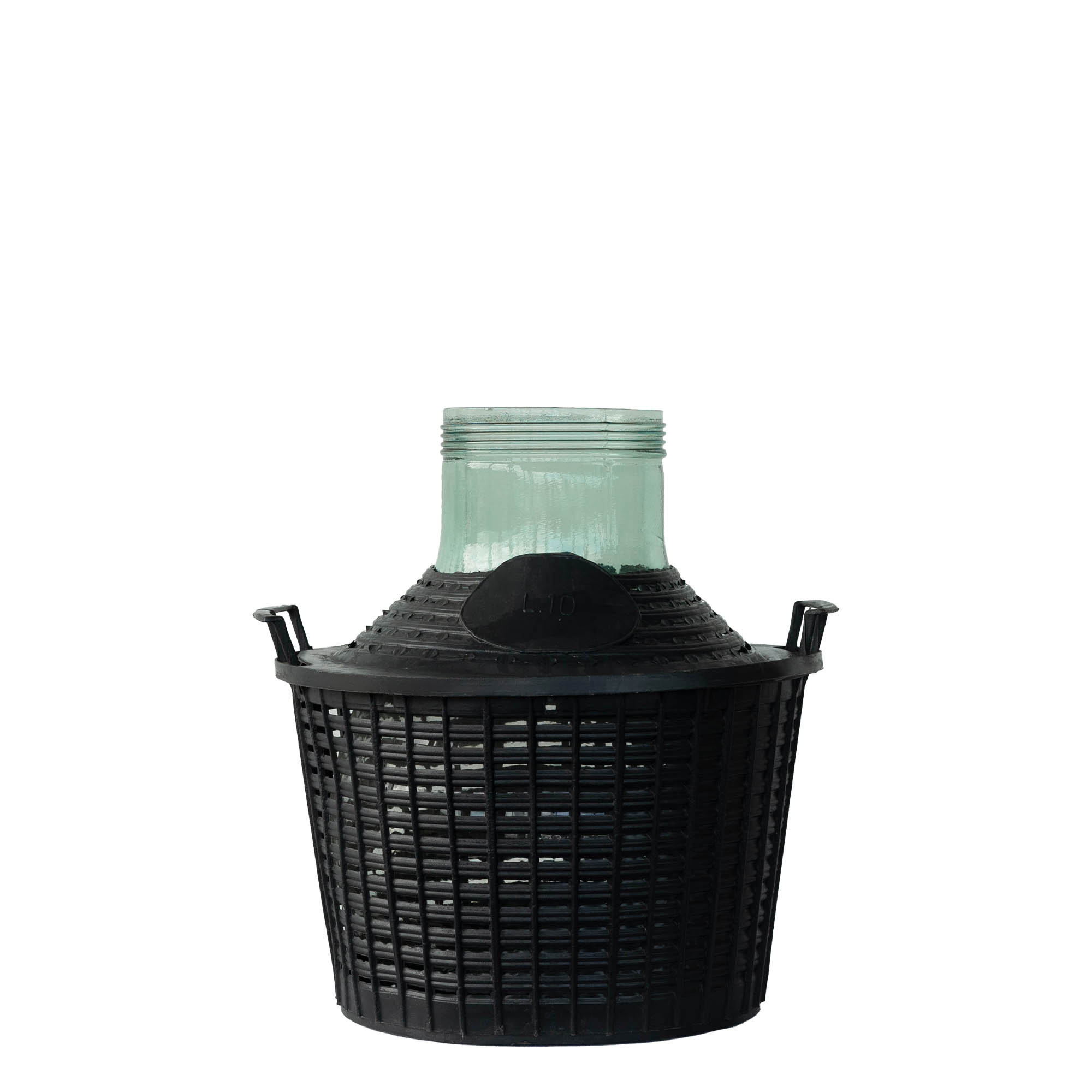10 l ballonflaske med bred hals, glas, åbning: skruelåg