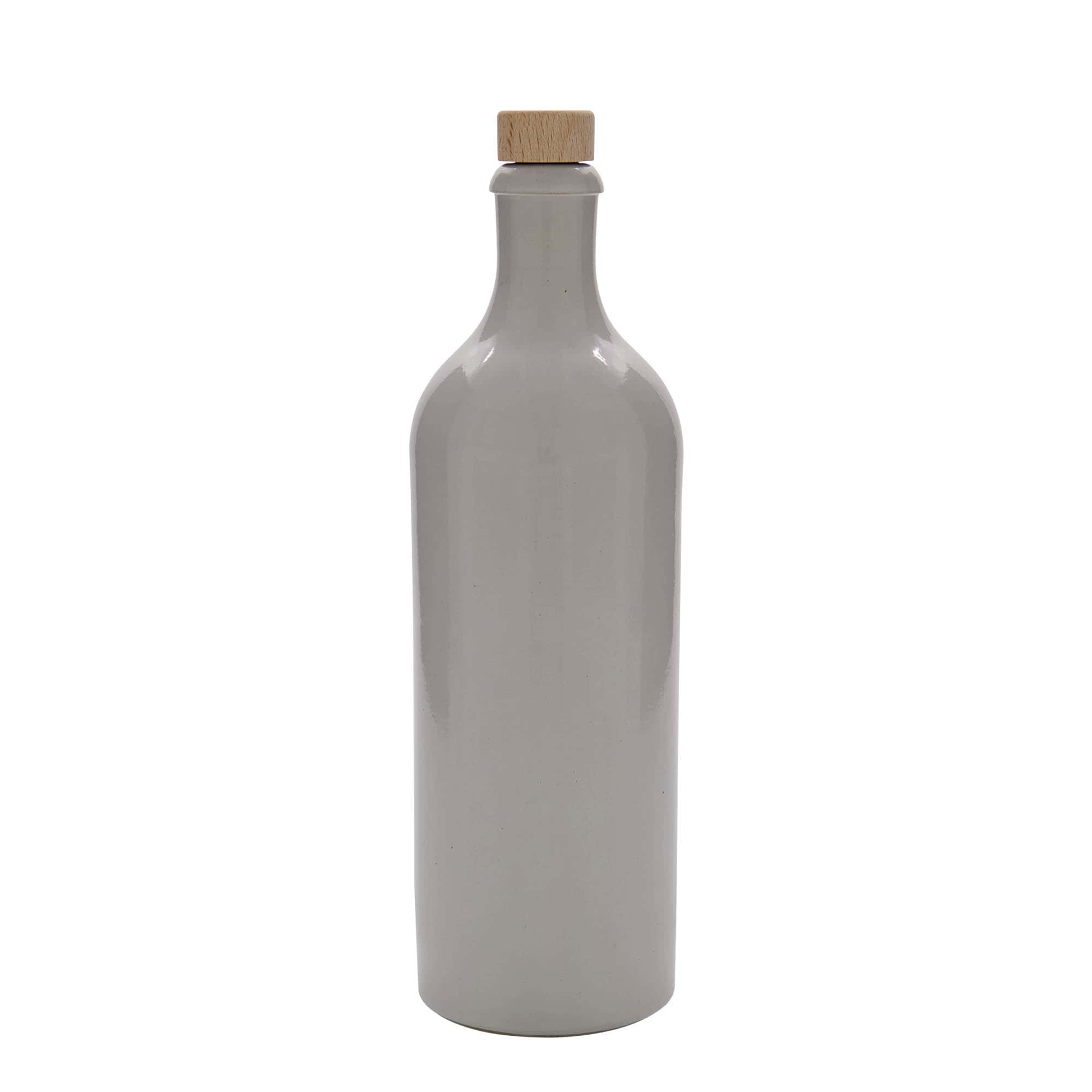 750 ml tonkrukke, stentøj, hvid, åbning: kork
