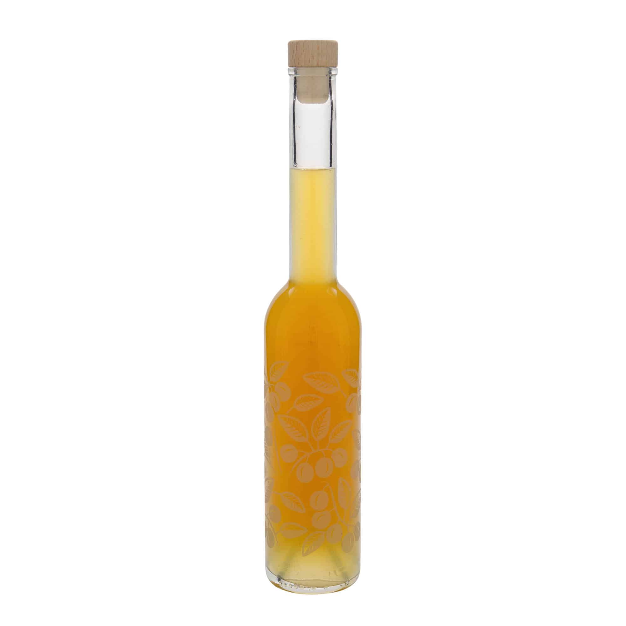 350 ml glasflaske 'Opera', motiv: Mirabeller, munding: kork
