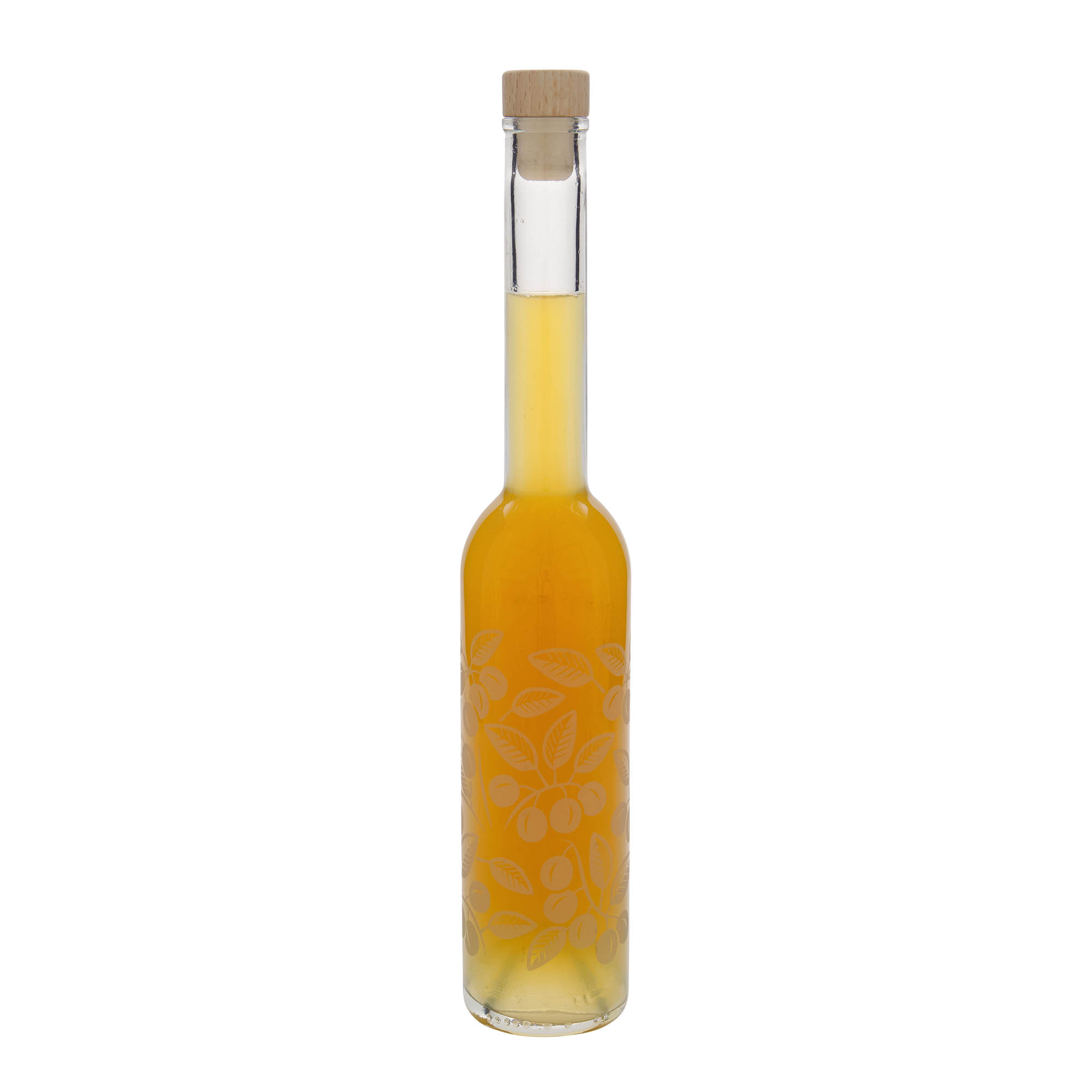 350 ml glasflaske 'Opera', motiv: Mirabeller, munding: kork