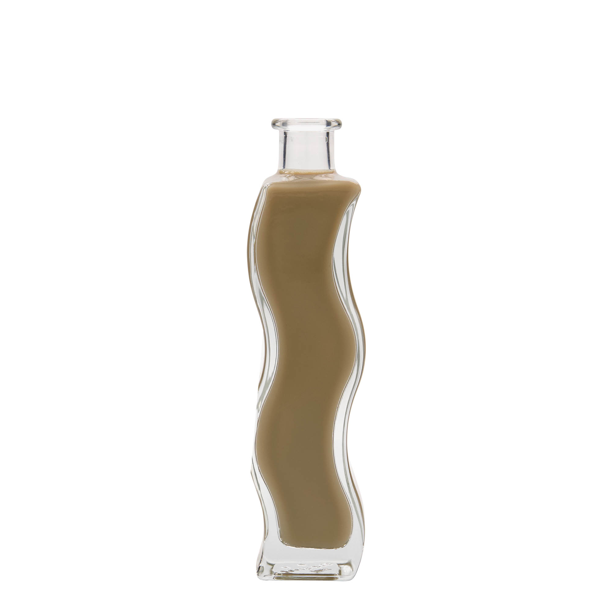 200 ml glasflaske 'Bølge', firkantet, åbning: kork 200 ml glasflaske 'Bølge', firkantet, åbning: kork