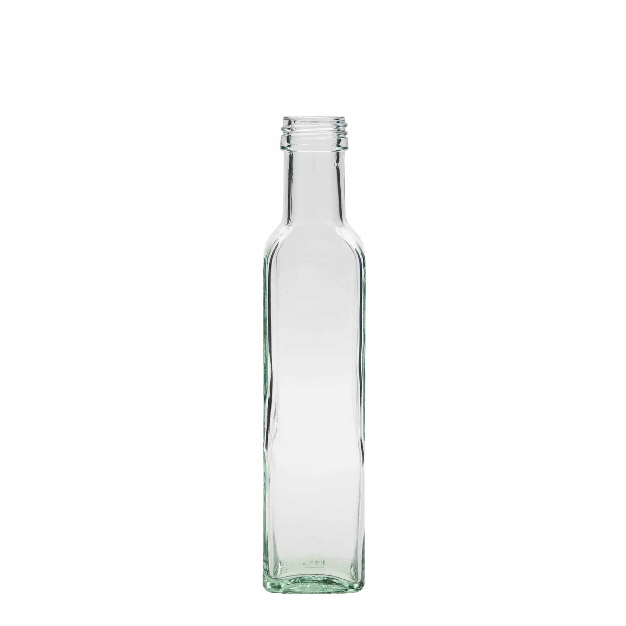 250 ml glasflaske 'Marasca', kvadratisk, åbning: PP 31,5 250 ml glasflaske 'Marasca', kvadratisk, åbning: PP 31,5
