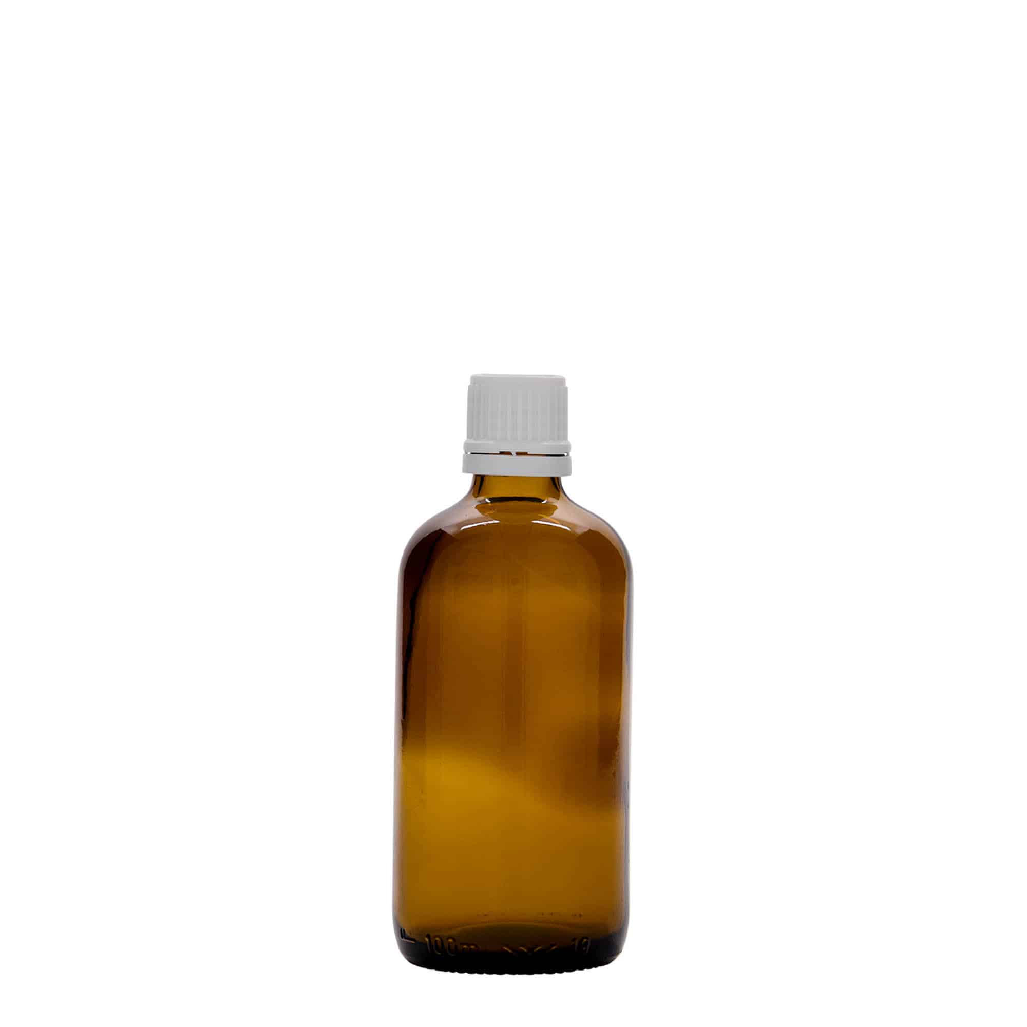 100 ml medicinflaske, glas, brun, munding: DIN 18