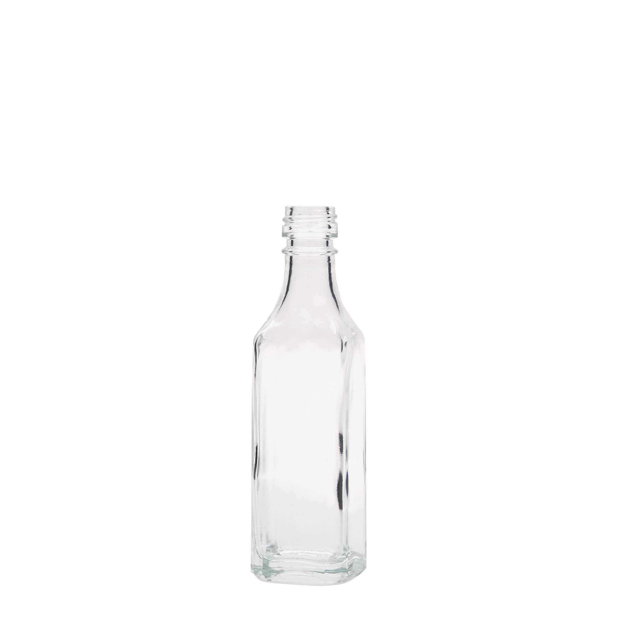 50 ml glasflaske 'Siena', kvadratisk, åbning: PP 18 50 ml glasflaske 'Siena', kvadratisk, åbning: PP 18