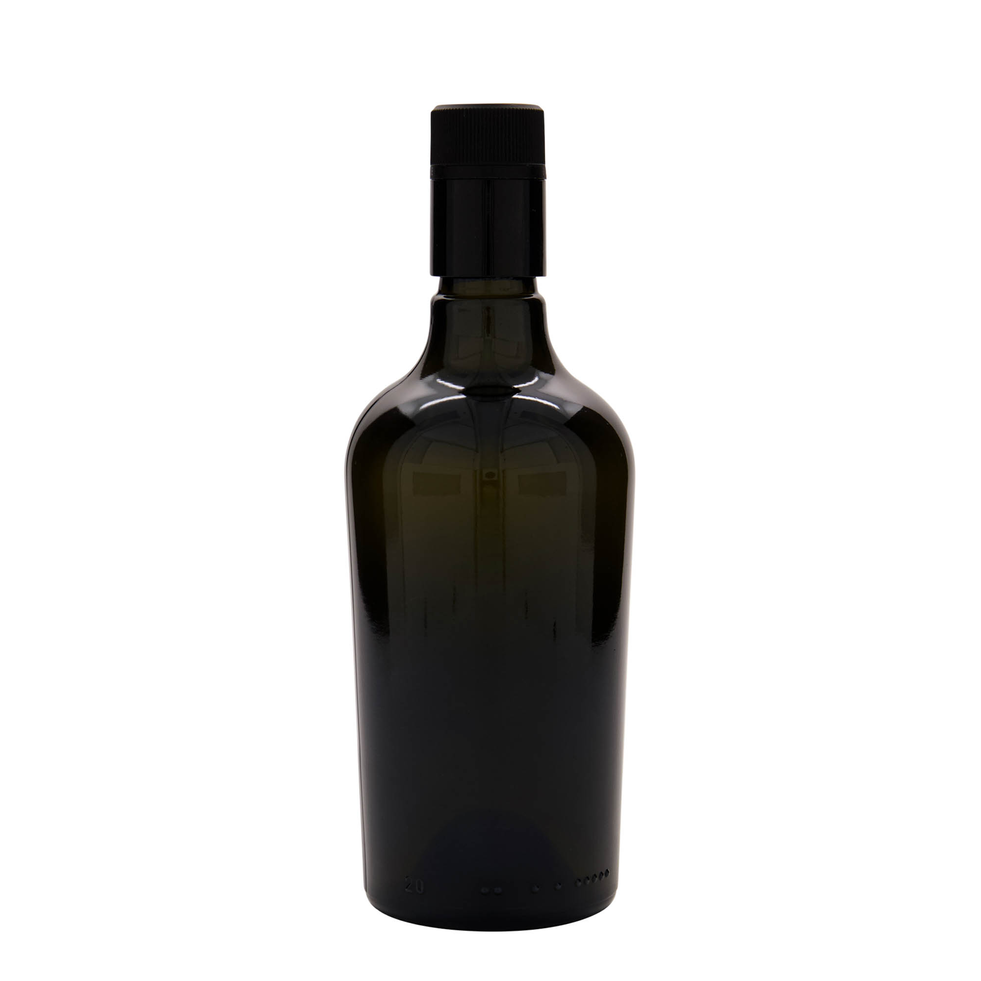500 ml eddike-/olieflaske 'Oleum', glas, antikgrøn, munding: DOP