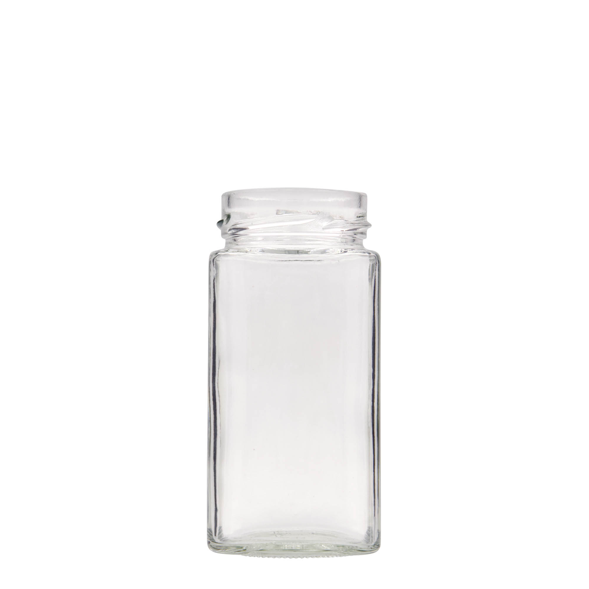314 ml firkantet glas 'Funny', åbning: Deep-Twist-Off (DTO 58)