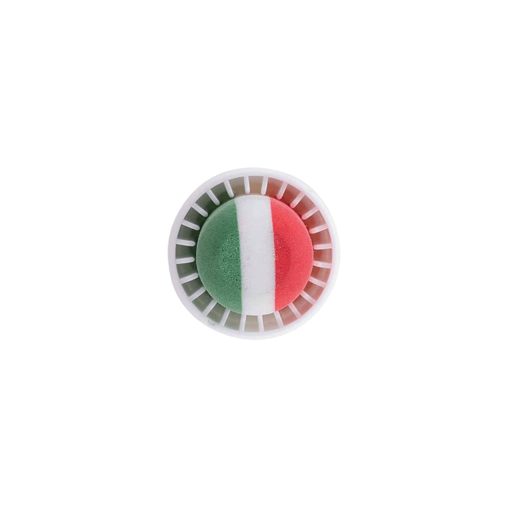 Grebskork 19 mm 'Italien', plast, flerfarvet, til munding: kork Grebskork 19 mm 'Italien', plast, flerfarvet, til munding: kork