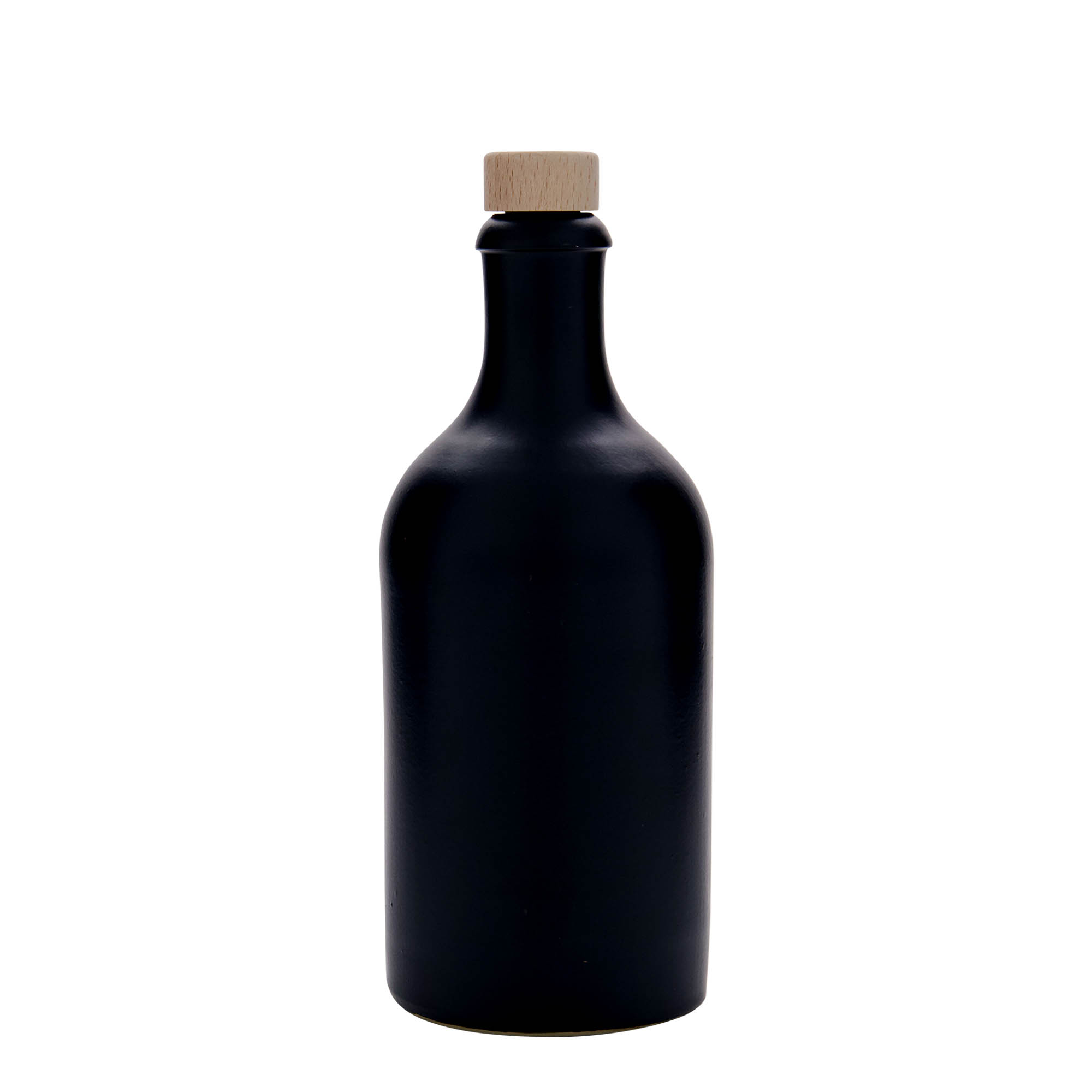 500 ml tonkrukke, stentøj, sort, åbning: kork 500 ml tonkrukke, stentøj, sort, åbning: kork