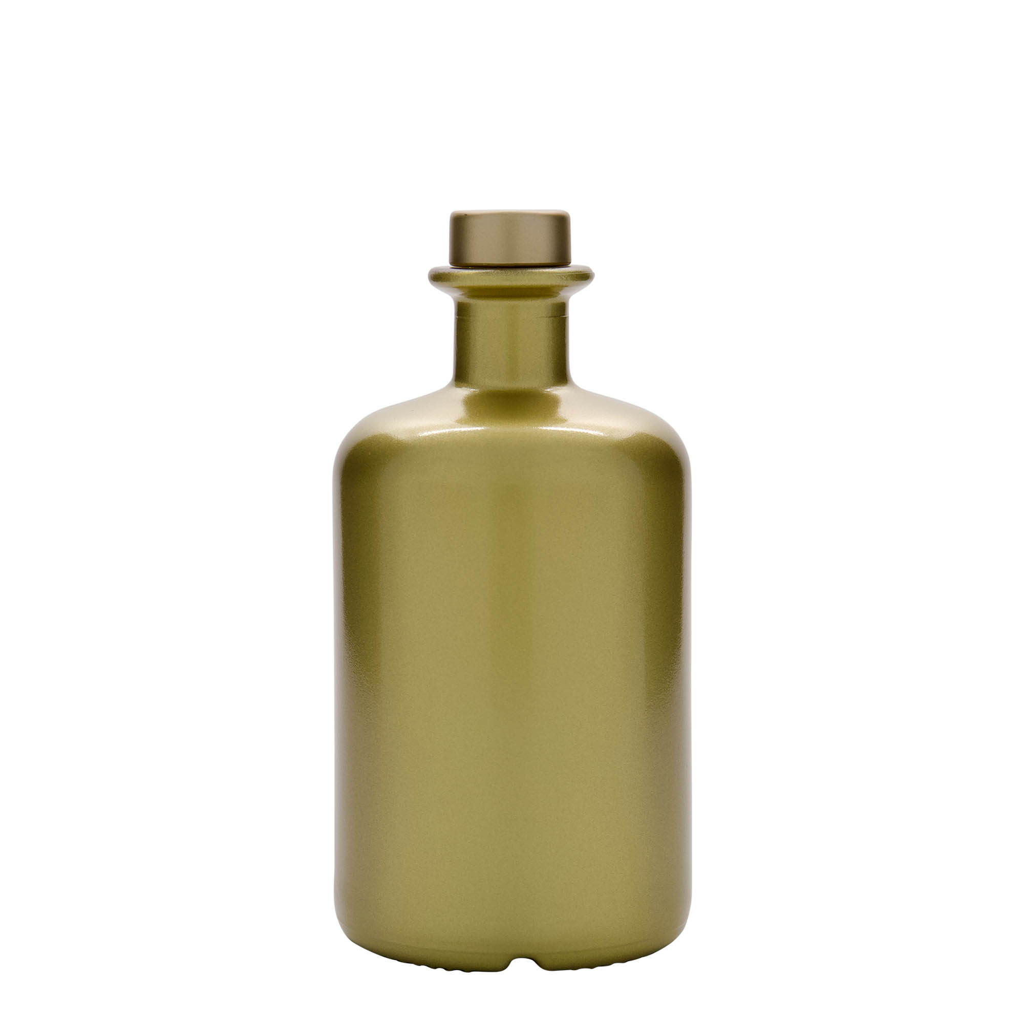 500 ml glasflaske apotekerglas, guld, åbning: kork