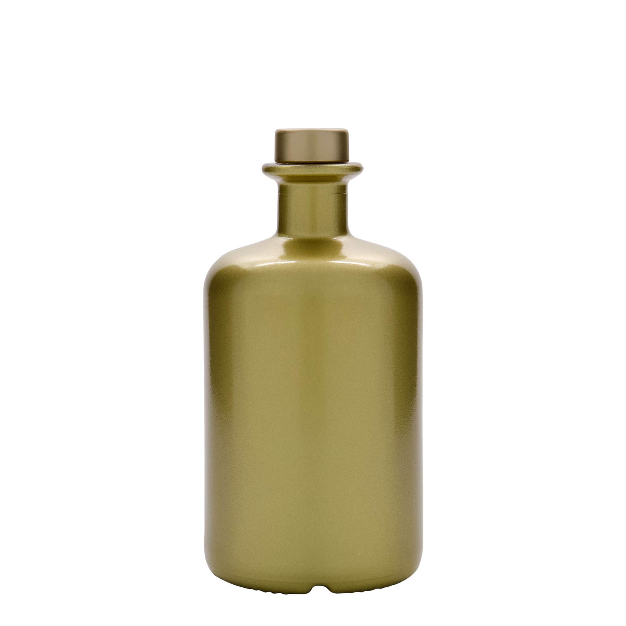 500 ml glasflaske apotekerglas, guld, åbning: kork