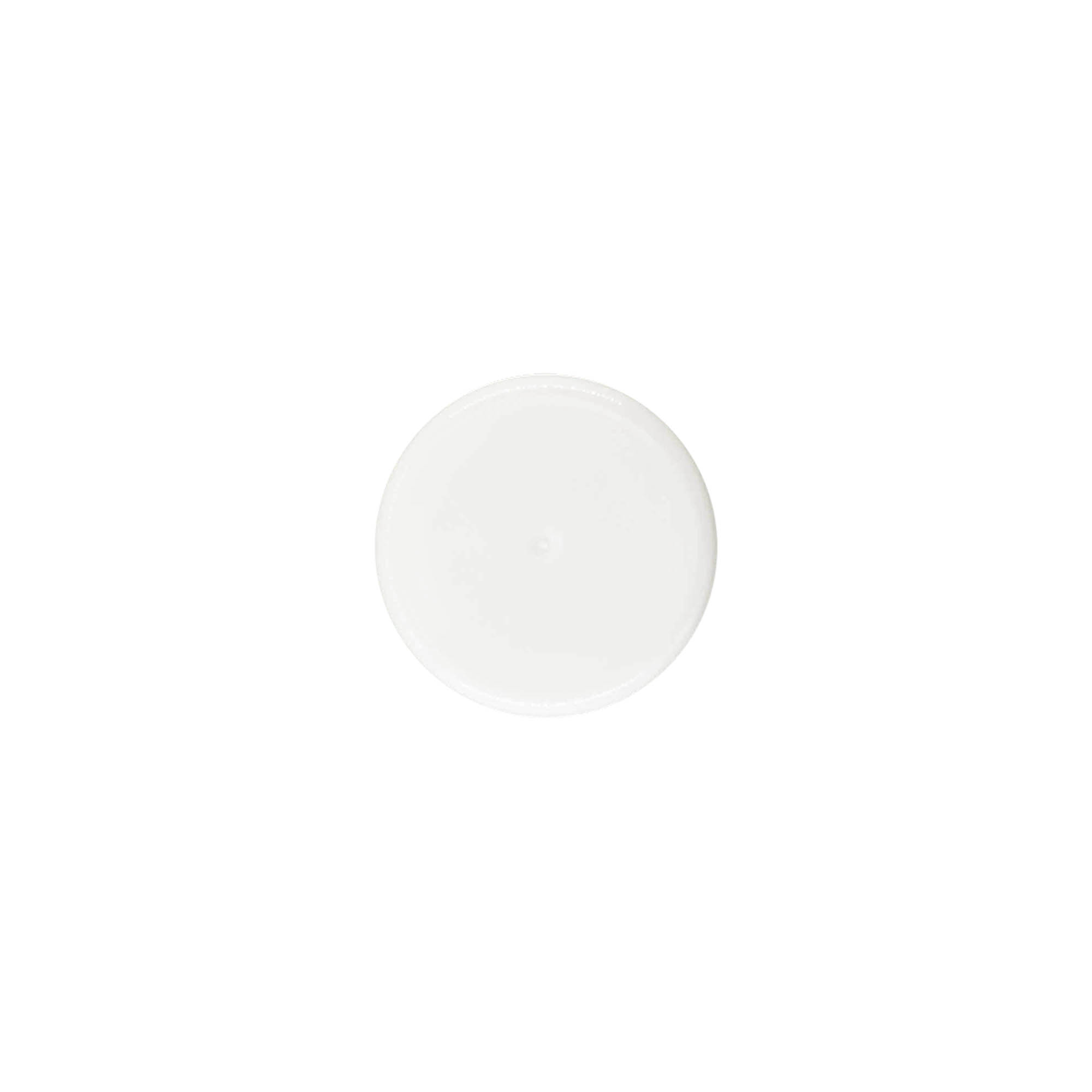 Skruelåg, PP-plast, hvid, til åbning: 24/410