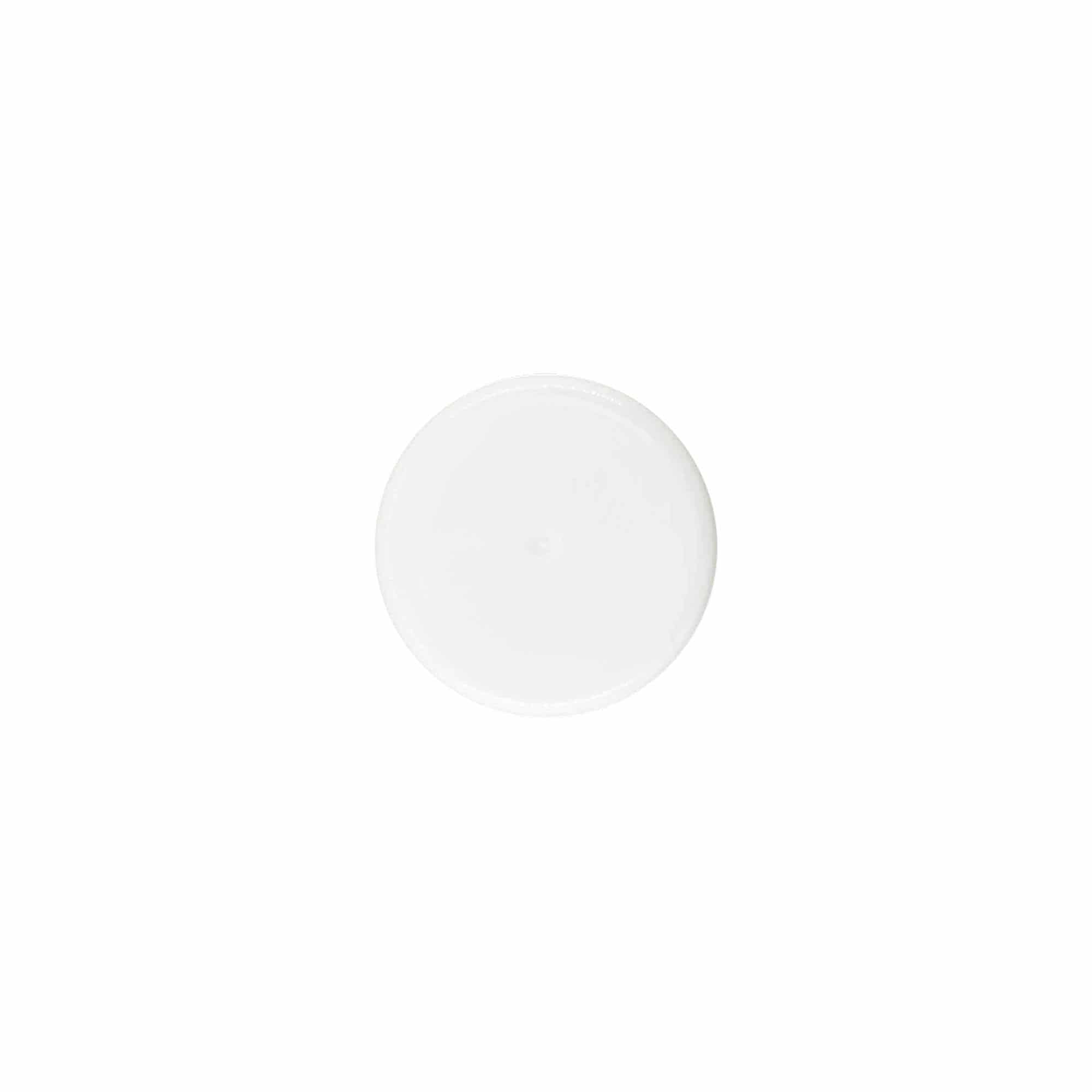 Skruelåg, PP-plast, hvid, til åbning: 24/410