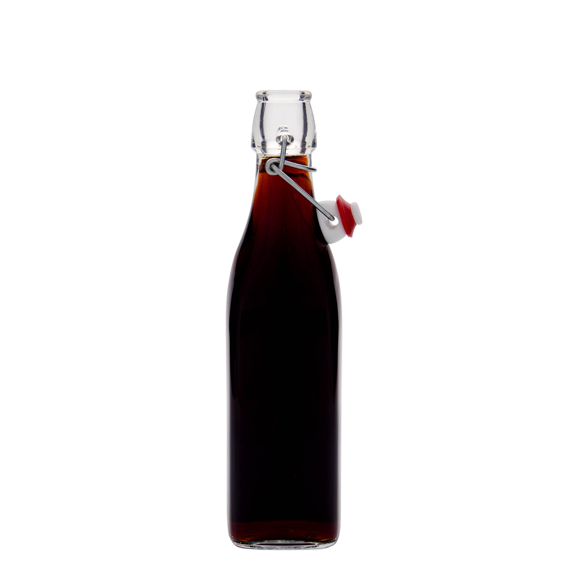 500 ml glasflaske »Swing, firkantet, åbning: klemme lukning