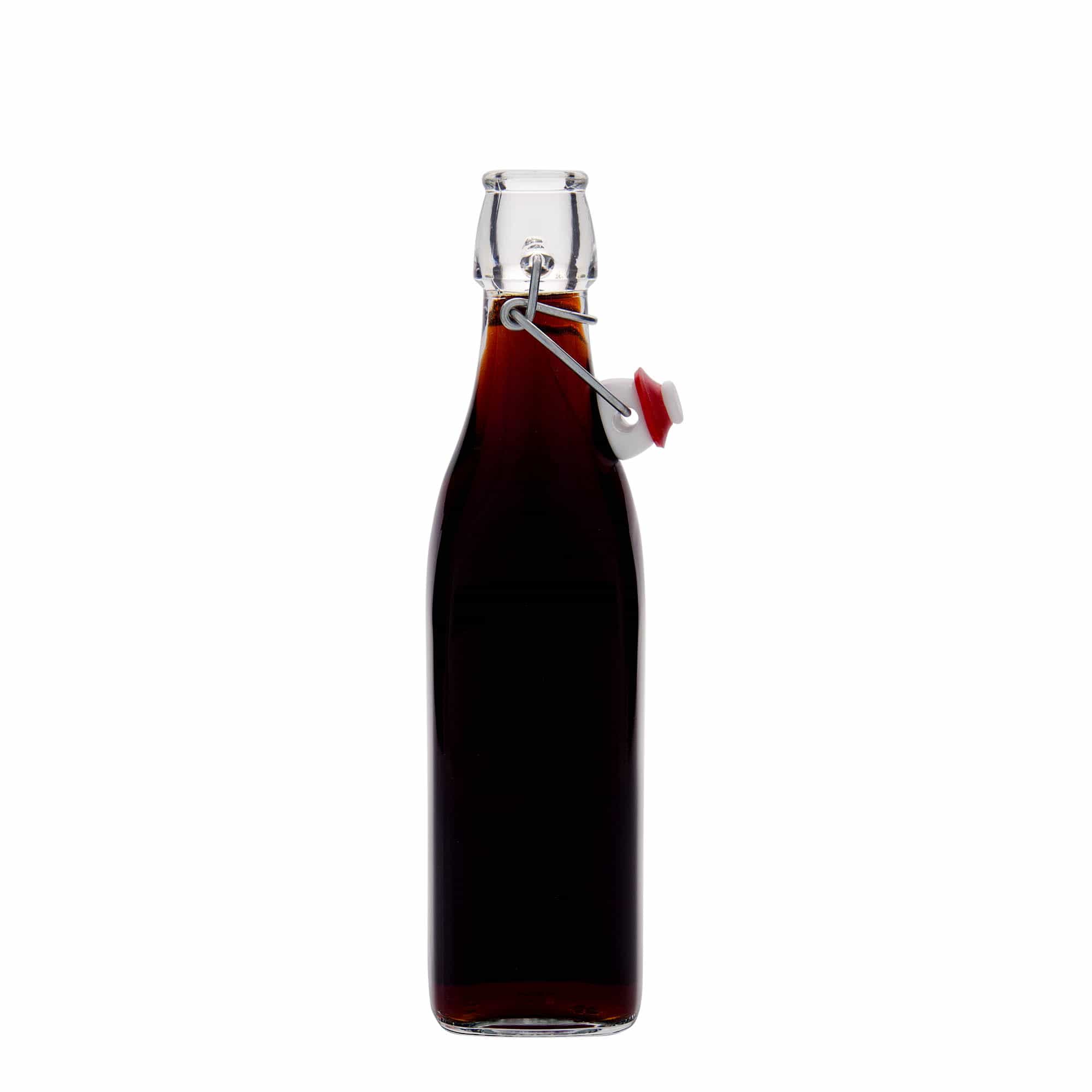 500 ml glasflaske »Swing, firkantet, åbning: klemme lukning