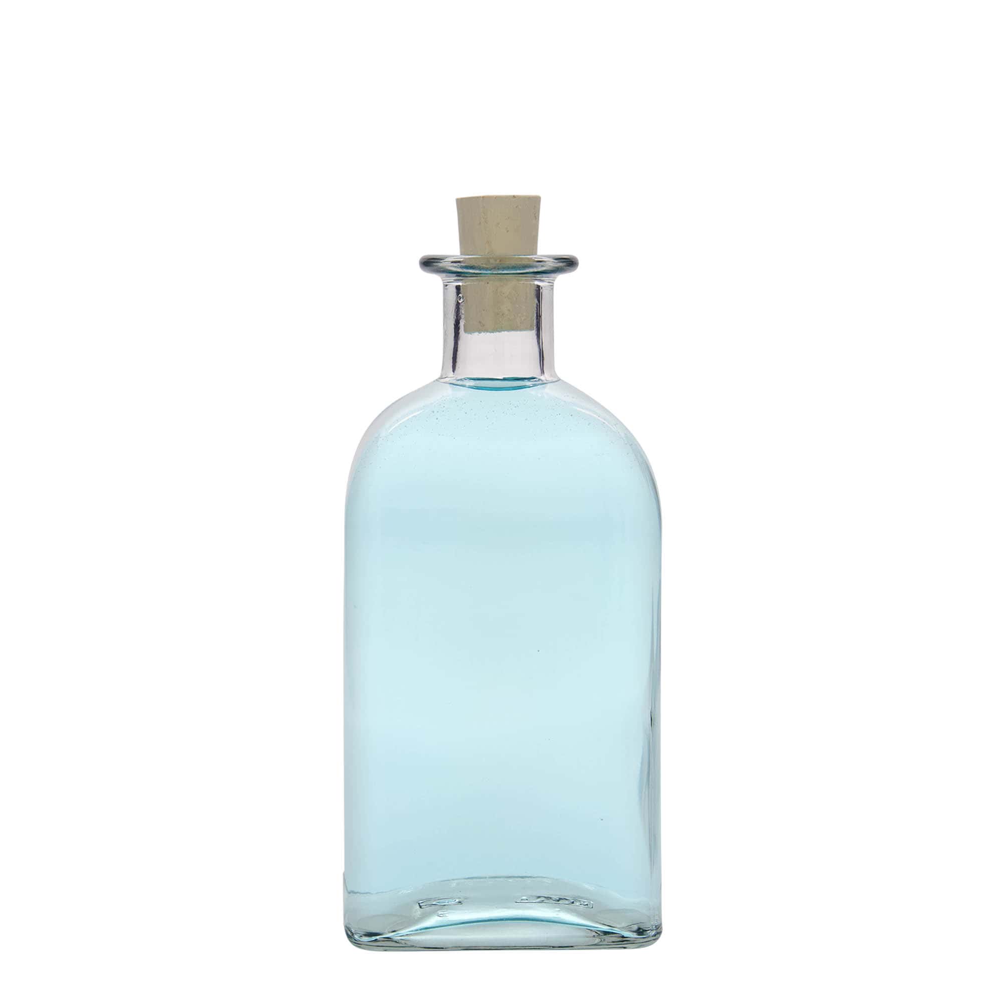 500 ml glasflaske Apotheker Carré, firkantet, åbning: kork
