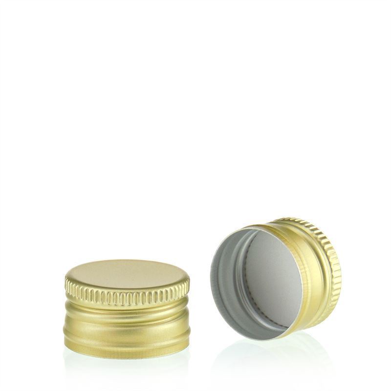 Skruelåg, metal, guld, til åbning: PP 24 Skruelåg, metal, guld, til åbning: PP 24