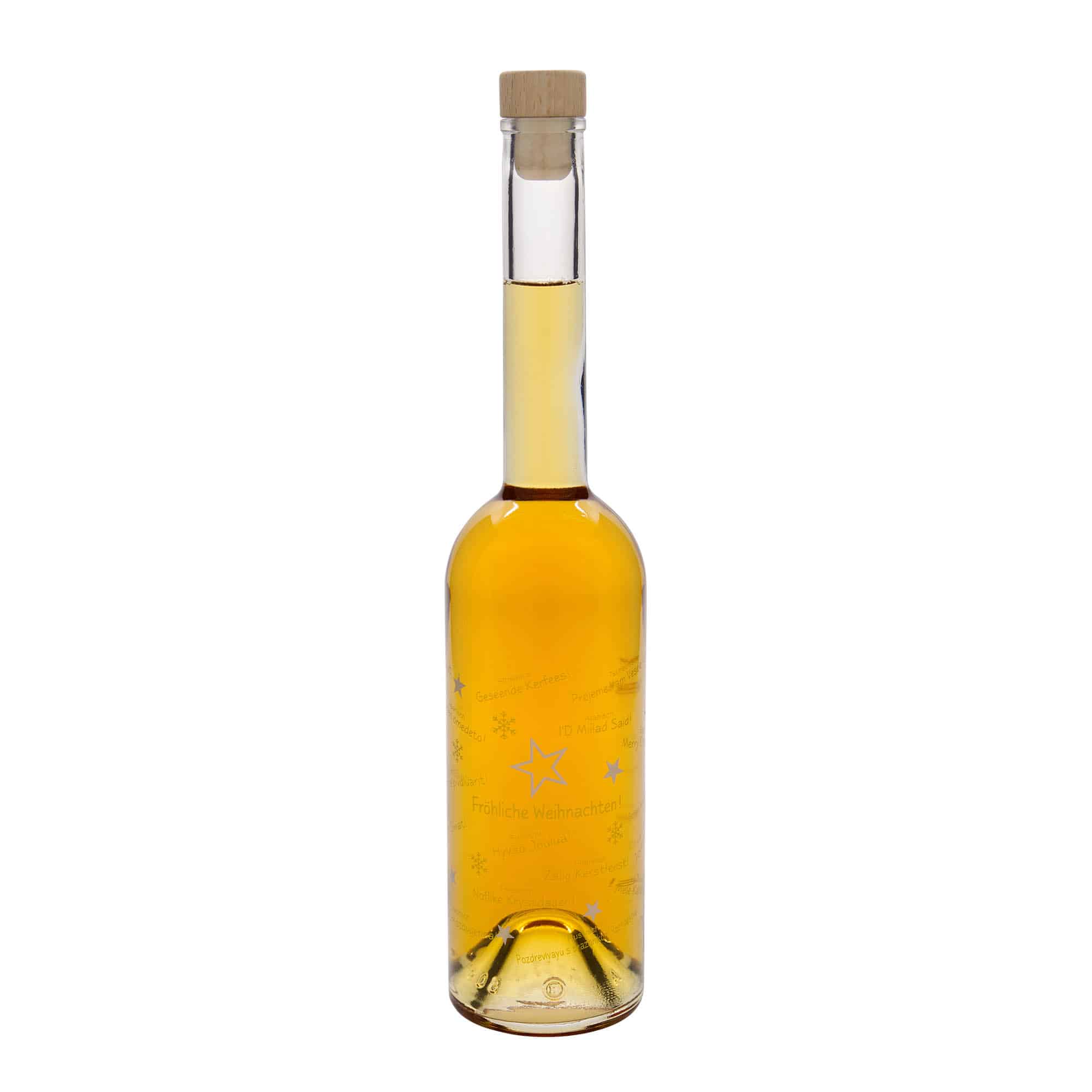 500 ml glasflaske 'Opera', motiv: Jul i verden, åbning: Kork