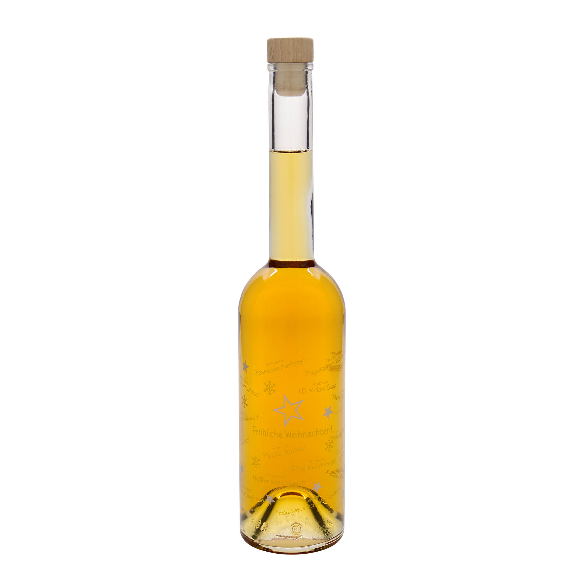 500 ml glasflaske 'Opera', motiv: Jul i verden, åbning: Kork