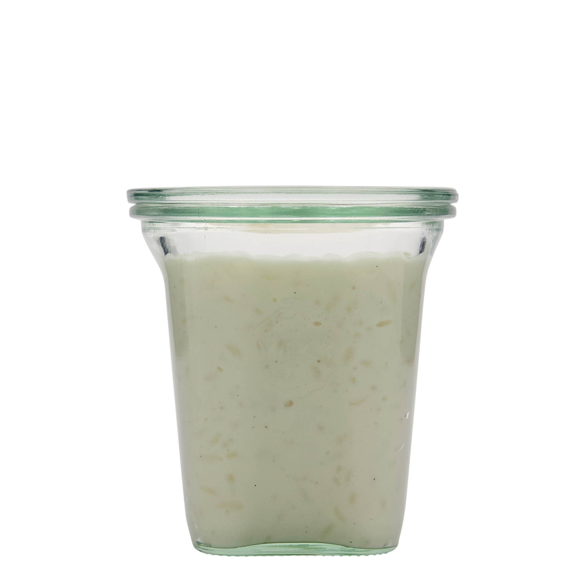 545 ml WECK-Quadroglas, firkantet, munding: rundkantet