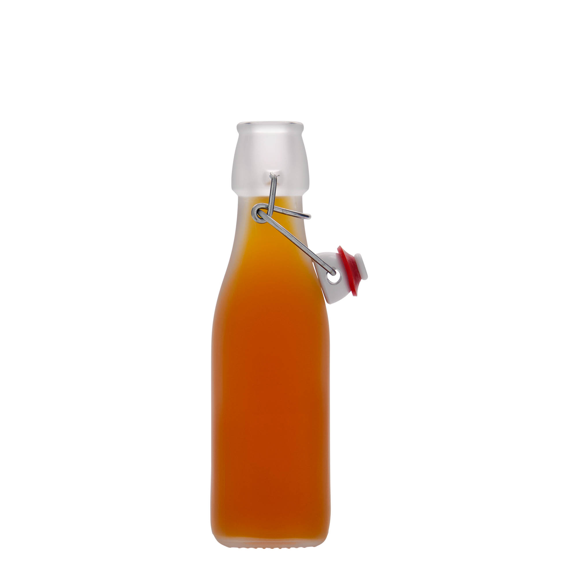 250 ml glasflaske 'Swing, firkantet, hvid, åbning: låseklips 250 ml glasflaske 'Swing, firkantet, hvid, åbning: låseklips