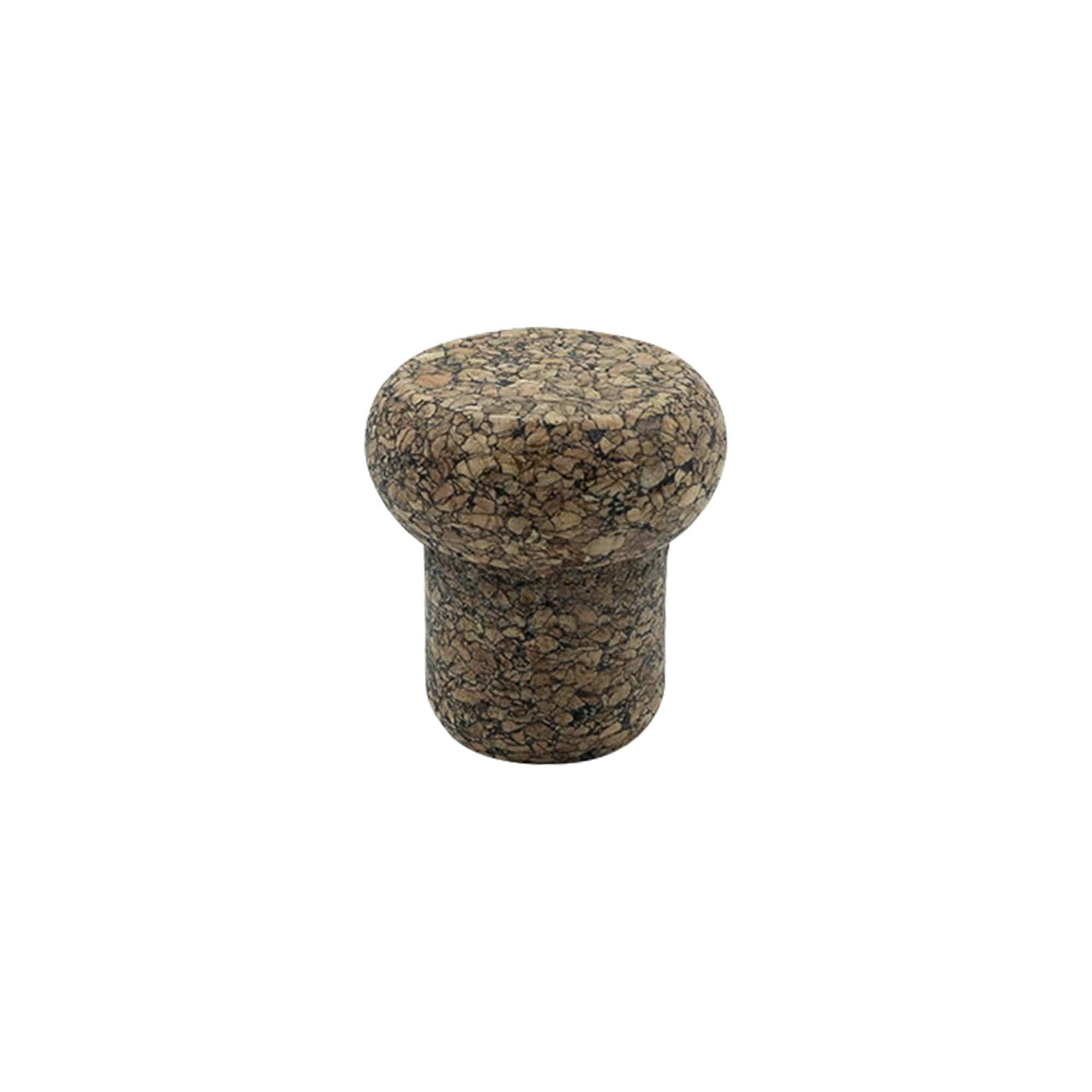 Håndtagprop 'Barrel' 22,5 mm, Corkcoal, til munding: Kork