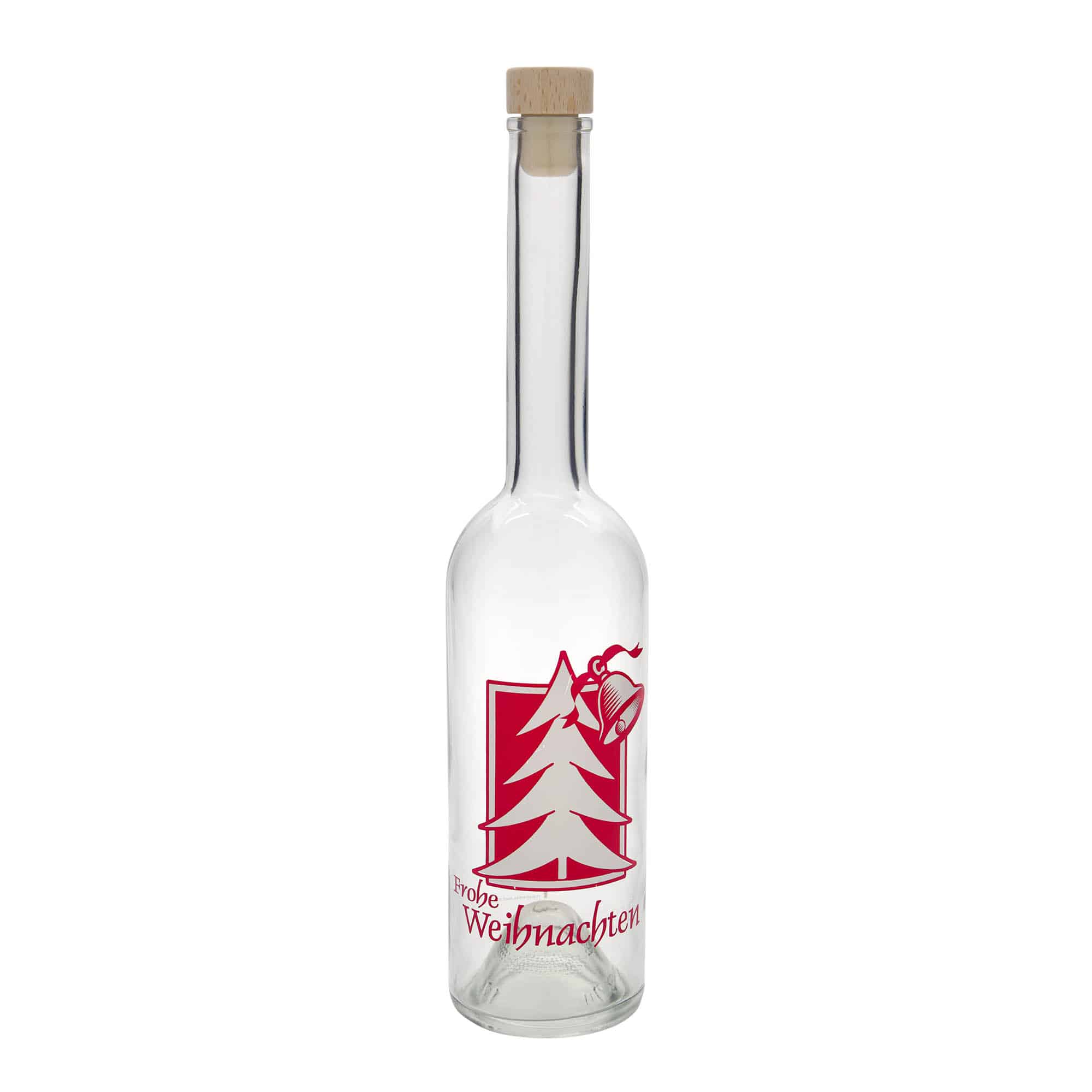 500 ml glasflaske 'Opera', motiv: Julehilsen, åbning: Kork