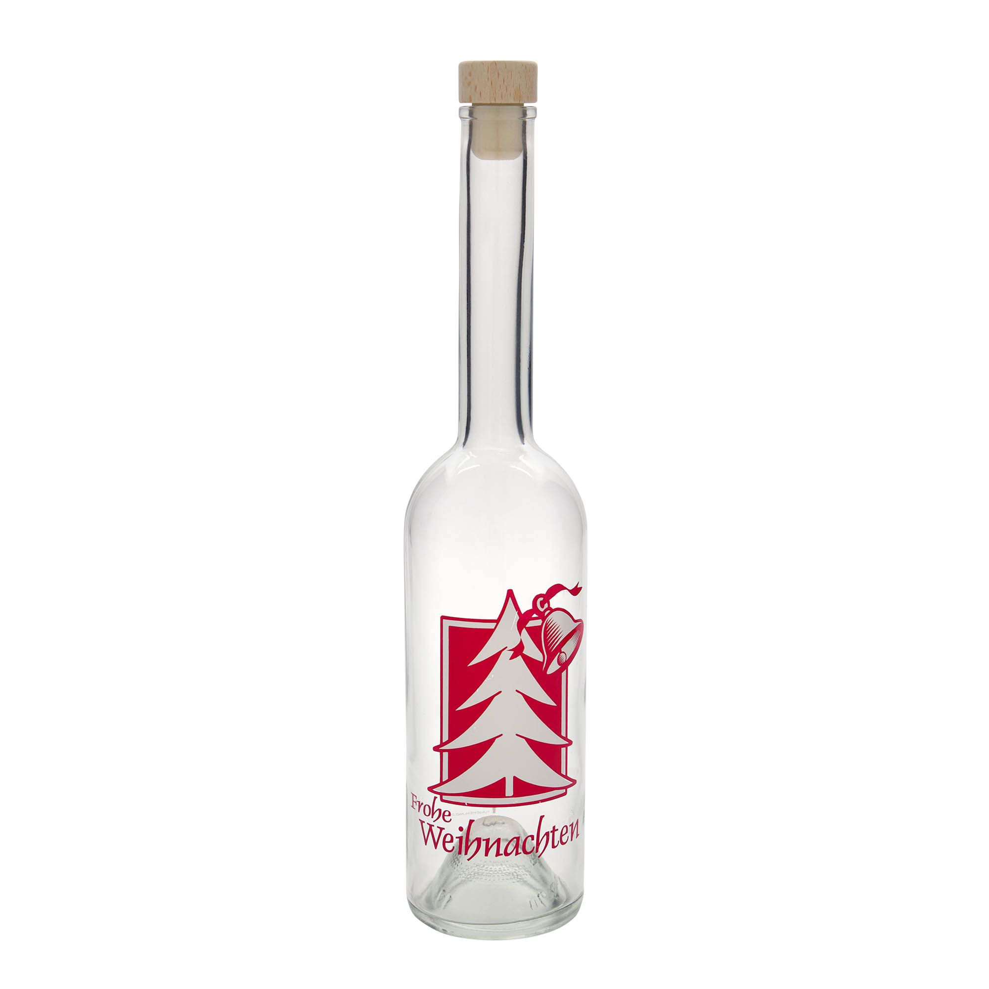 500 ml glasflaske 'Opera', motiv: Julehilsen, åbning: Kork