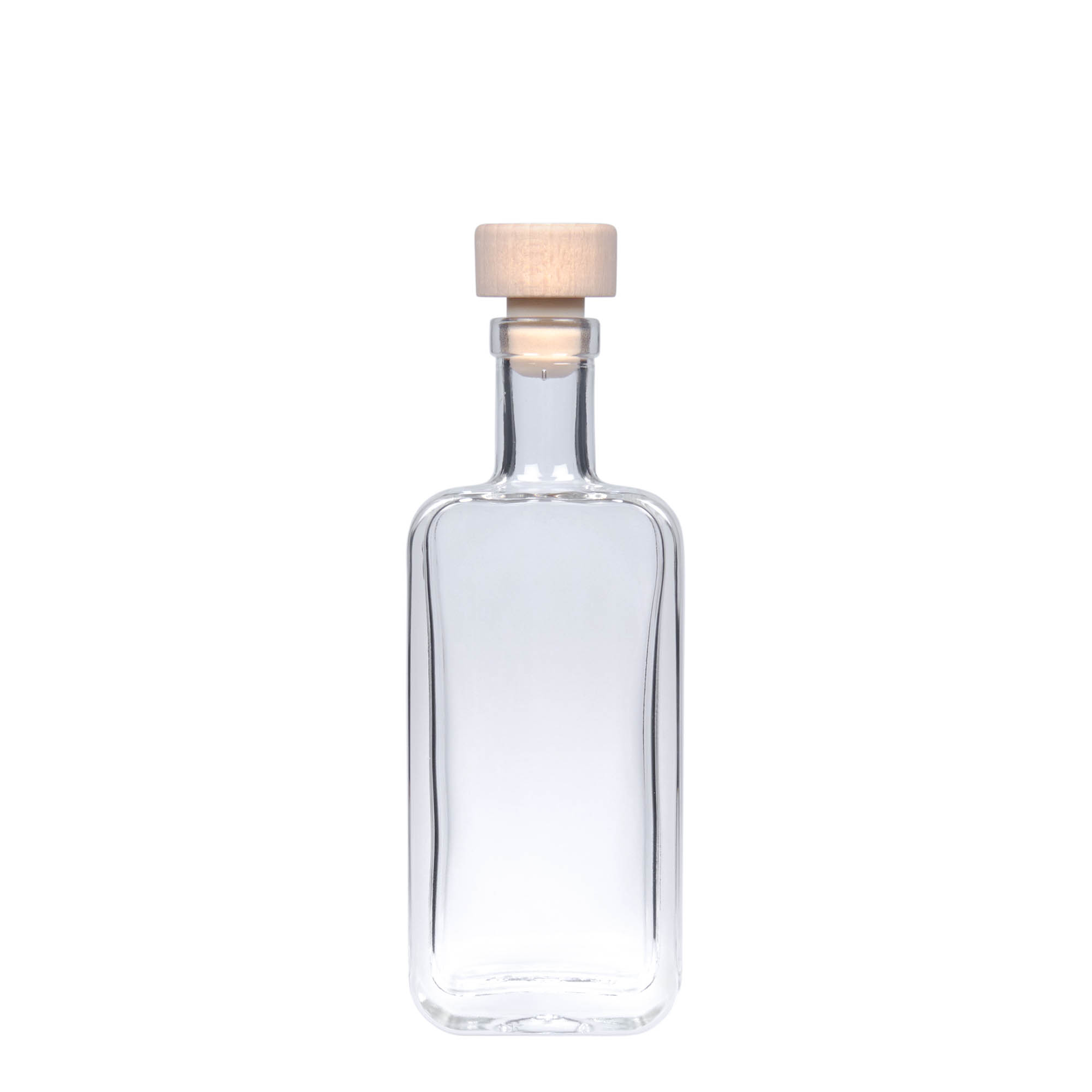 100 ml glasflaske 'Nice', rektangulær, åbning: kork