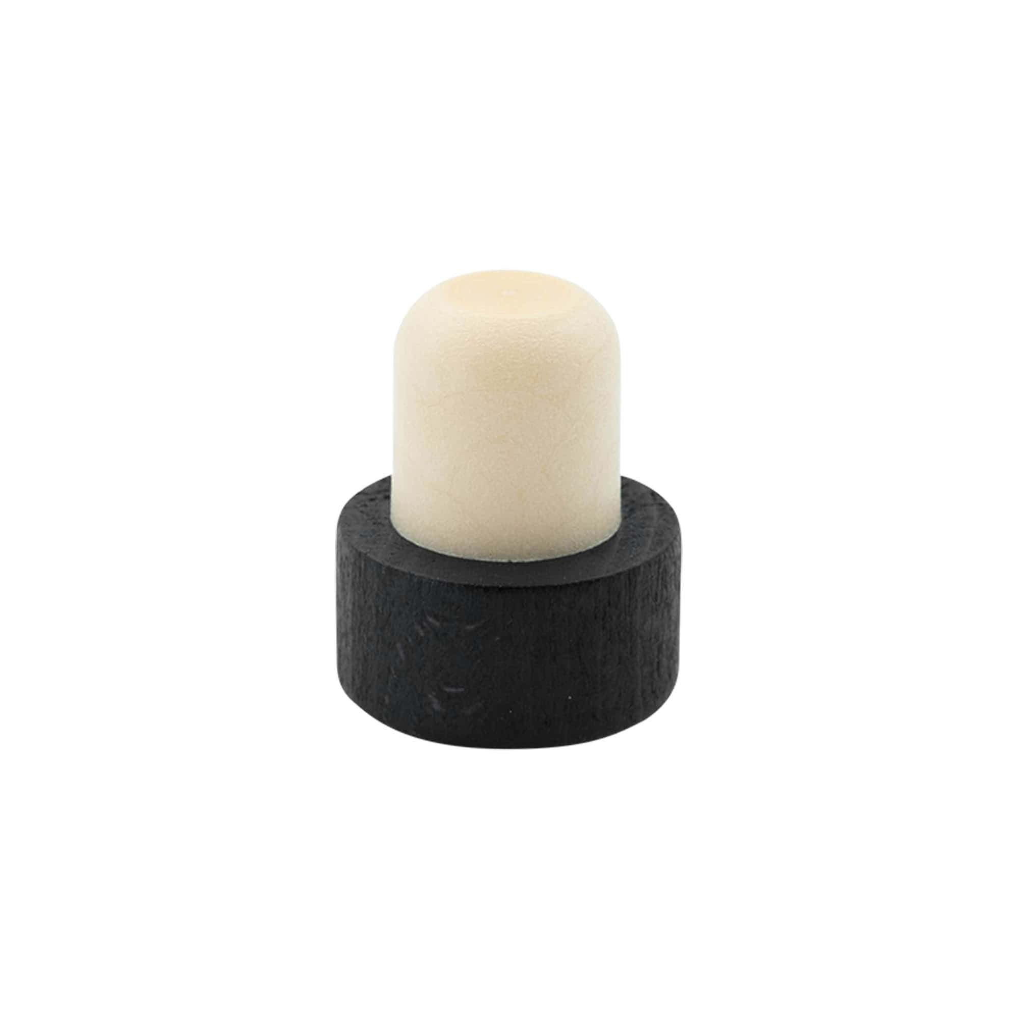 Grebskork 19 mm, træ/plast, sort, til munding: kork