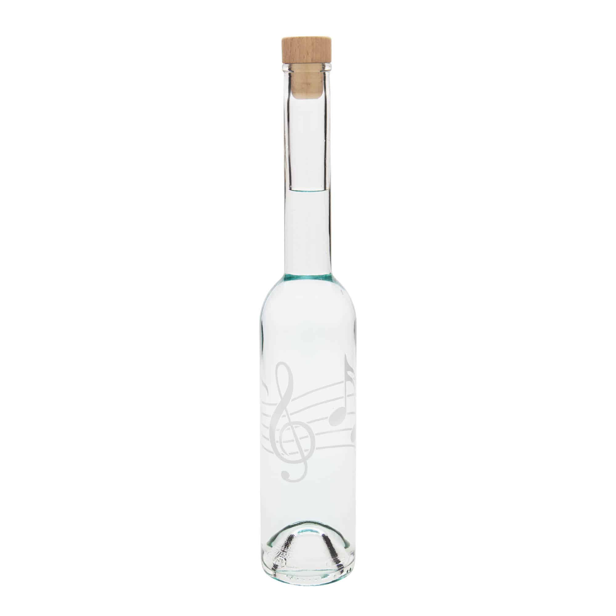 350 ml glasflaske 'Opera', motiv: Musiknoder, åbning: Kork