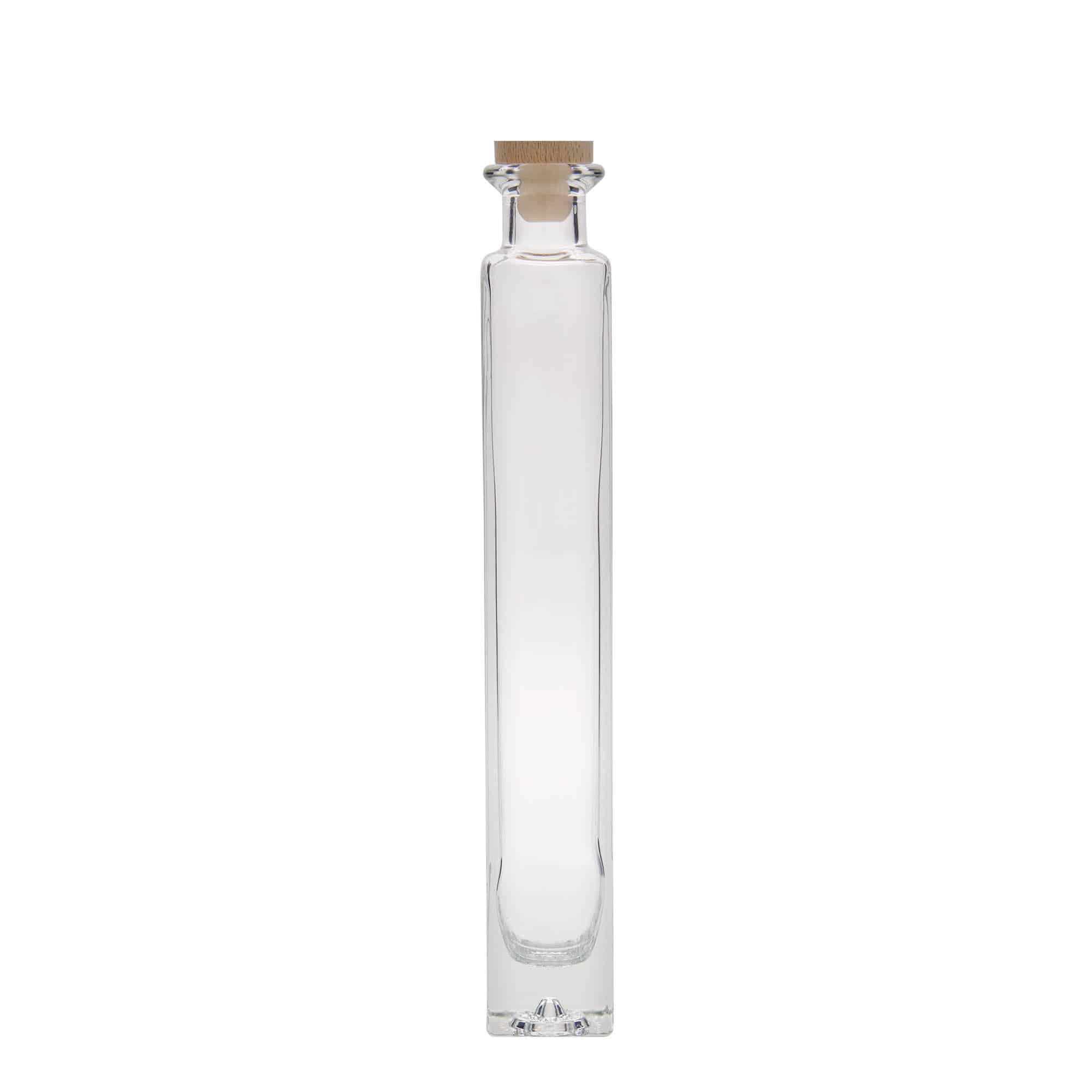 200 ml glasflaske 'Tommy', kvadratisk, åbning: Kork
