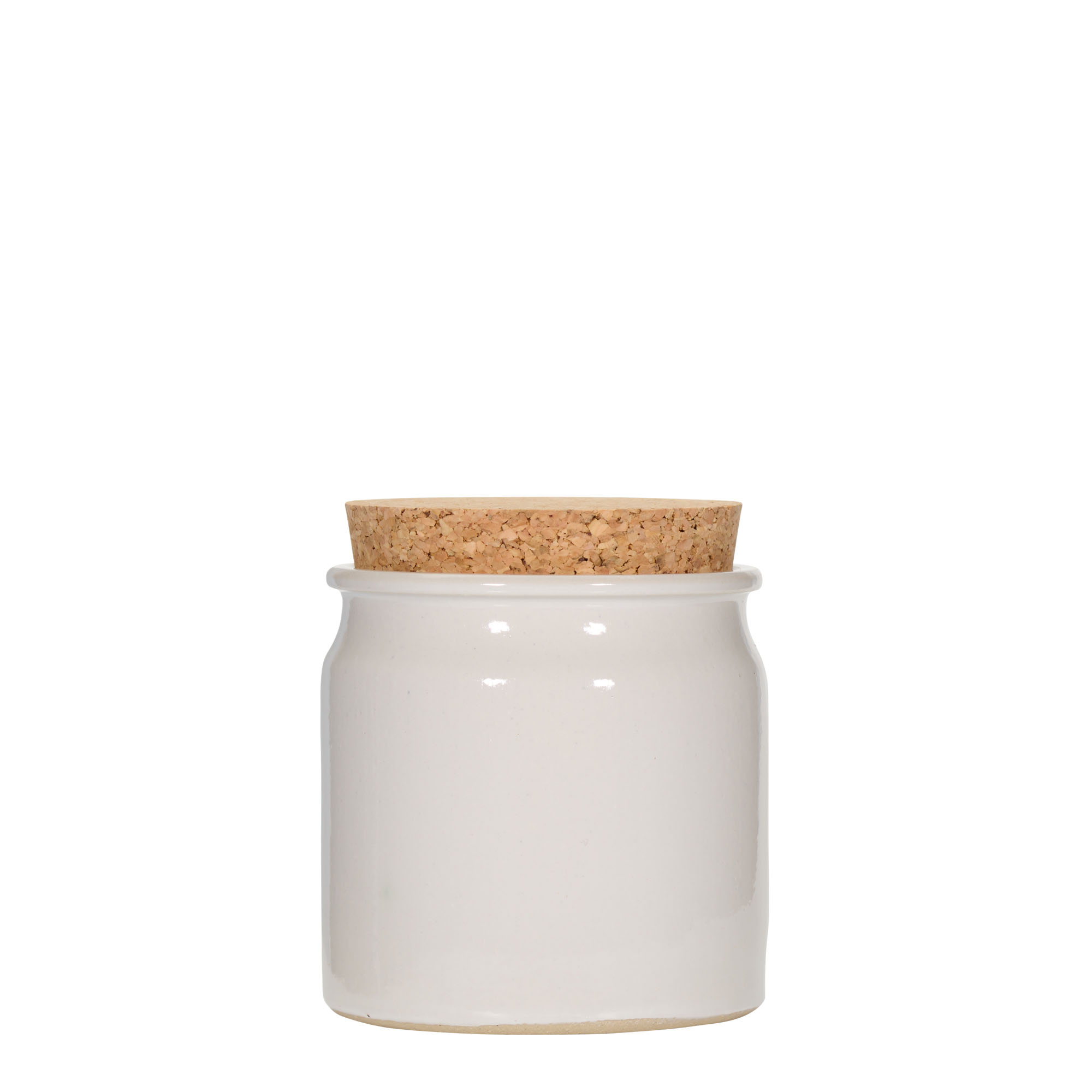 160 ml stentøjskrukke, keramik, hvid, åbning: kork 160 ml stentøjskrukke, keramik, hvid, åbning: kork