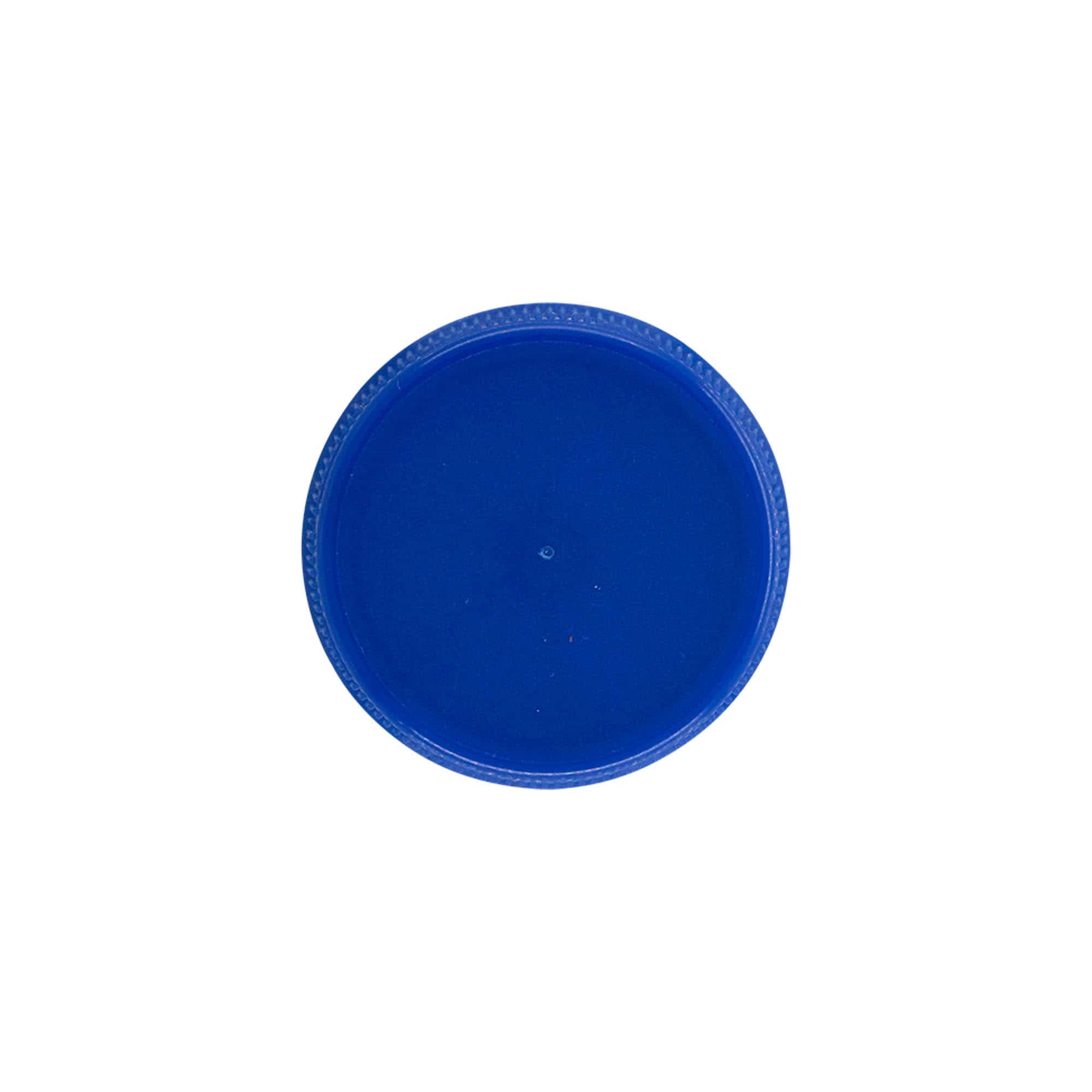 Skruelåg dobbelt gevind, PE-plast, blå, til åbning: PET 38 mm