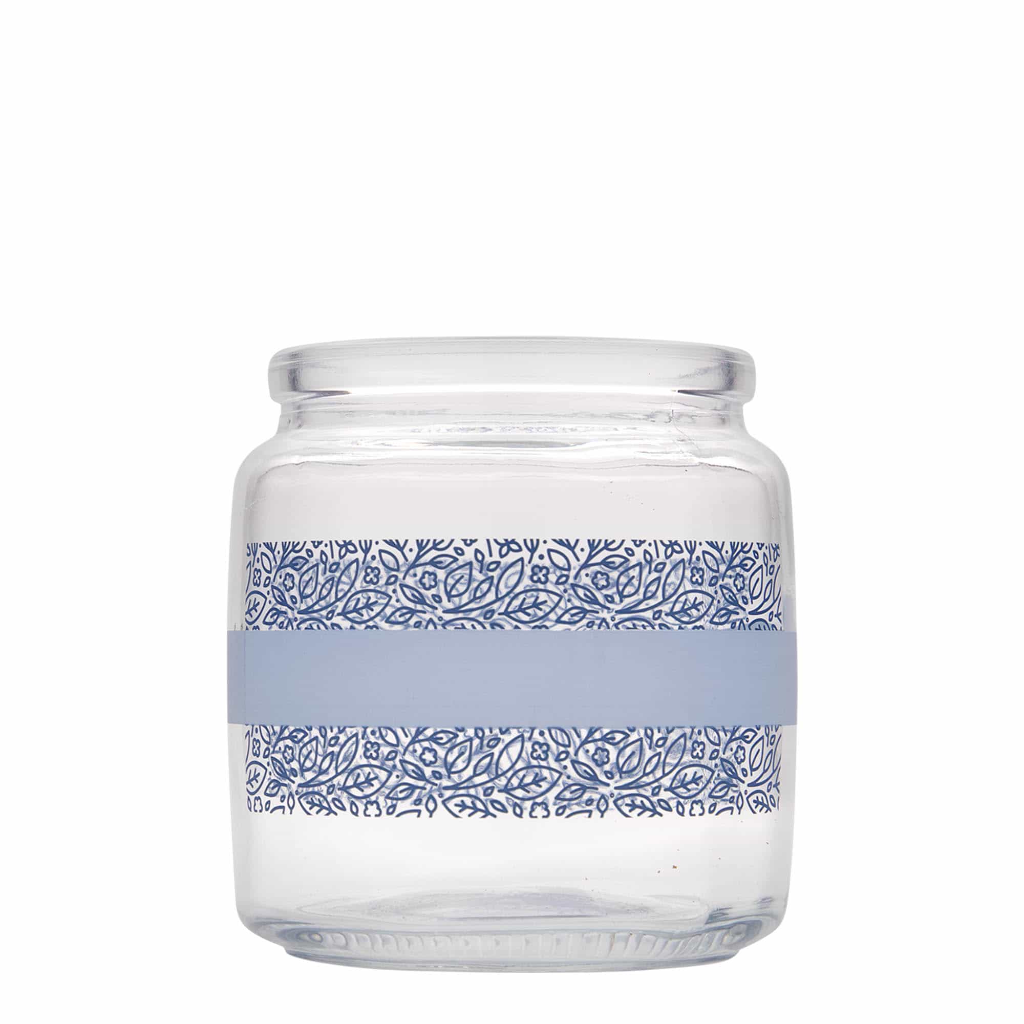 750 ml glas med korklåg 'Giara', motiv: Naturalmente blu, åbning: Kork