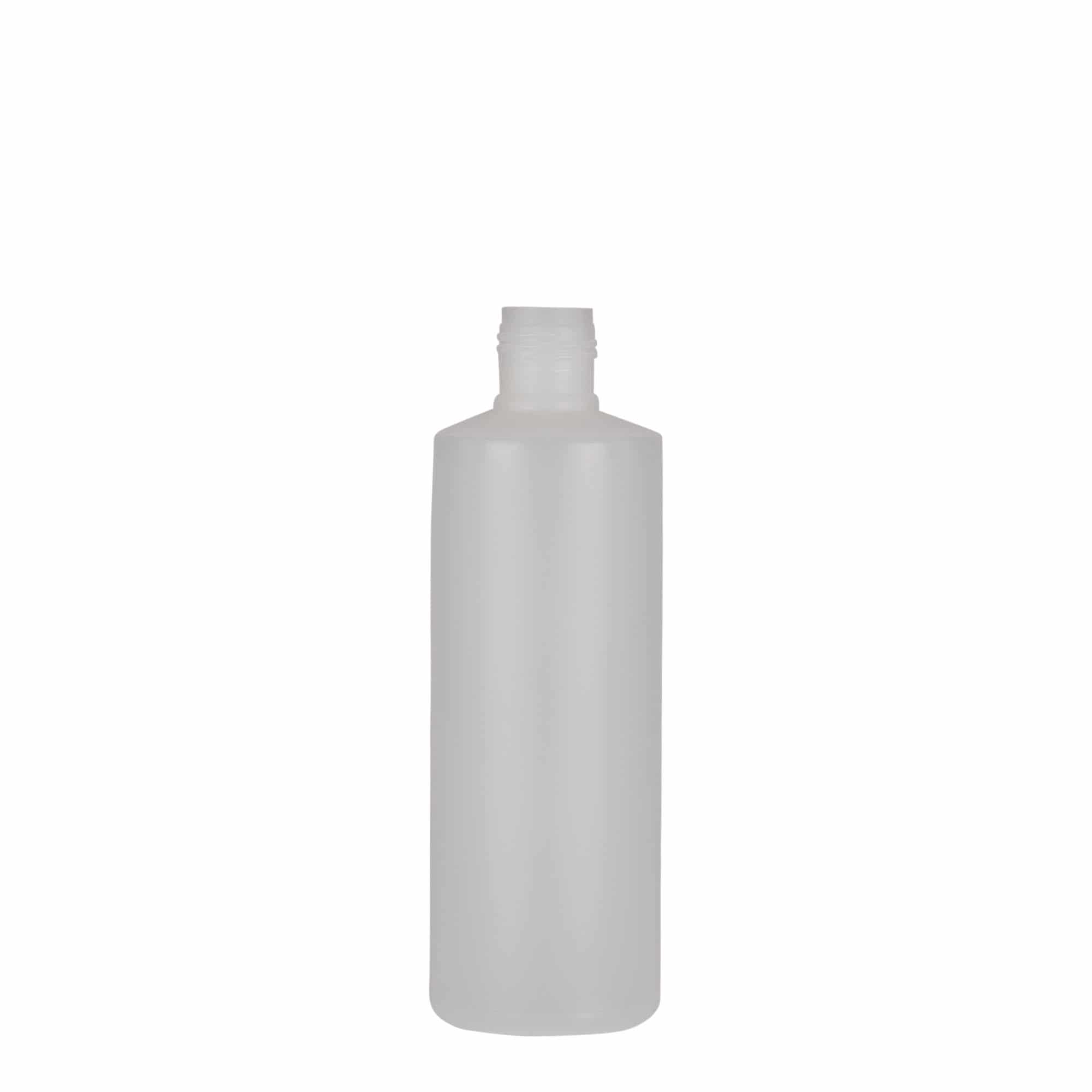 200 ml rund flaske, PE-plast, natur, åbning: Skruelåg