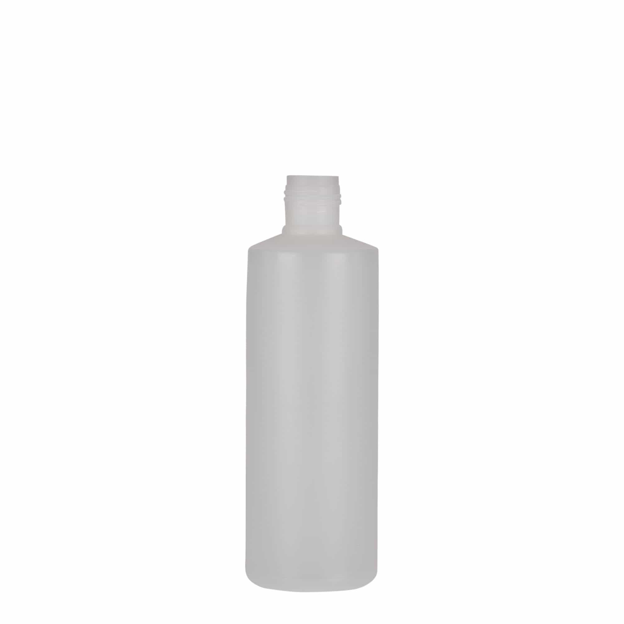 200 ml rund flaske, PE-plast, natur, åbning: skruelåg 200 ml rund flaske, PE-plast, natur, åbning: skruelåg