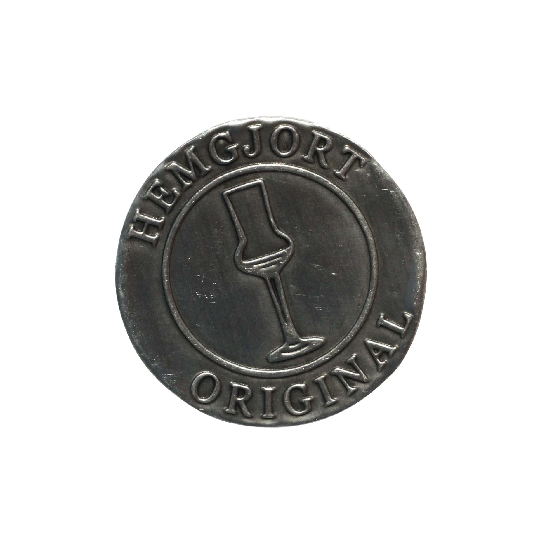 Tinlabel 'Hjemmelavet Original', rund, metal, sølv Tinlabel 'Hjemmelavet Original', rund, metal, sølv