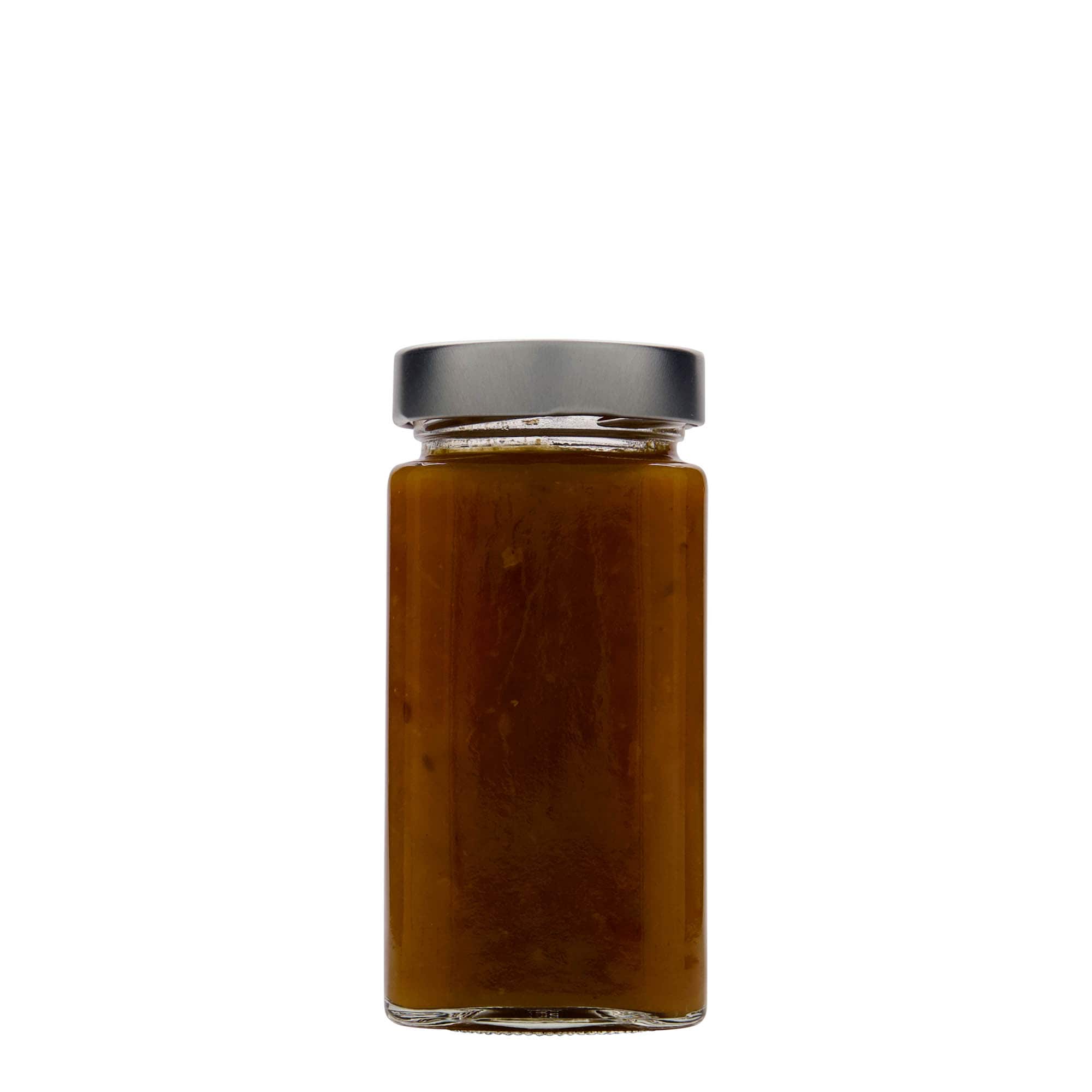 314 ml firkantet glas »Funny«, åbning: Deep-Twist-off (DTO 58)