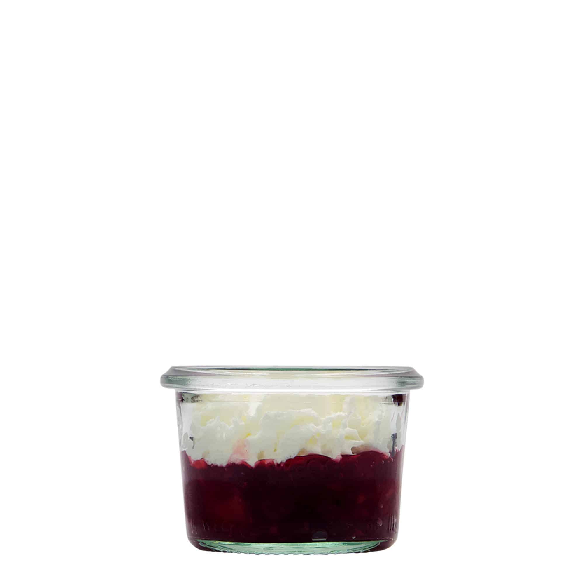 80 ml cylindrisk WECK-sylteglas, åbning: Rund kant
