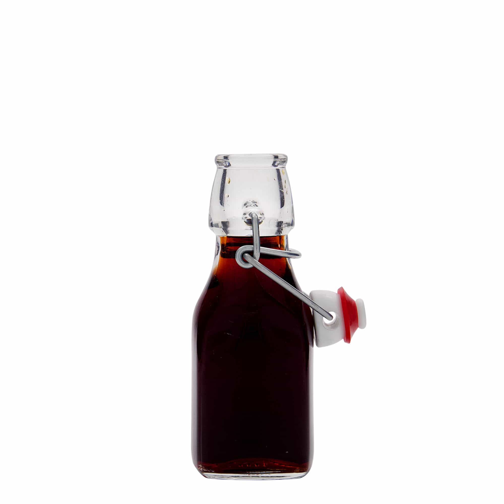 125 ml glasflaske 'Swing', kvadratisk, åbning: Patentlåg