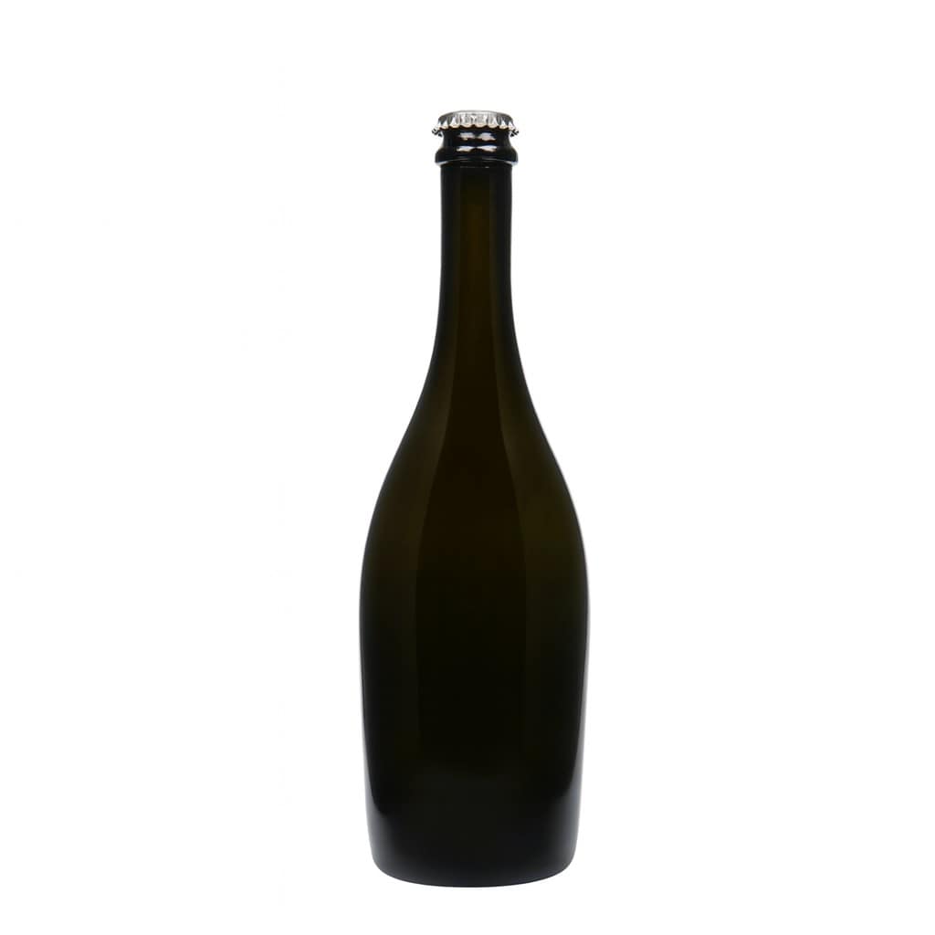 750 ml sektflaske 'Carmen', glas, antikgrøn, munding: kapsel