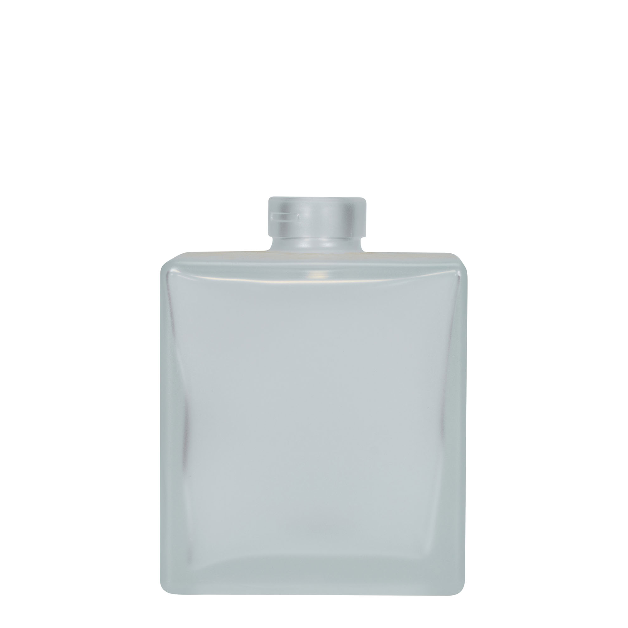 500 ml glasflaske 'Cube', firkantet, frostet, åbning: kork 500 ml glasflaske 'Cube', firkantet, frostet, åbning: kork