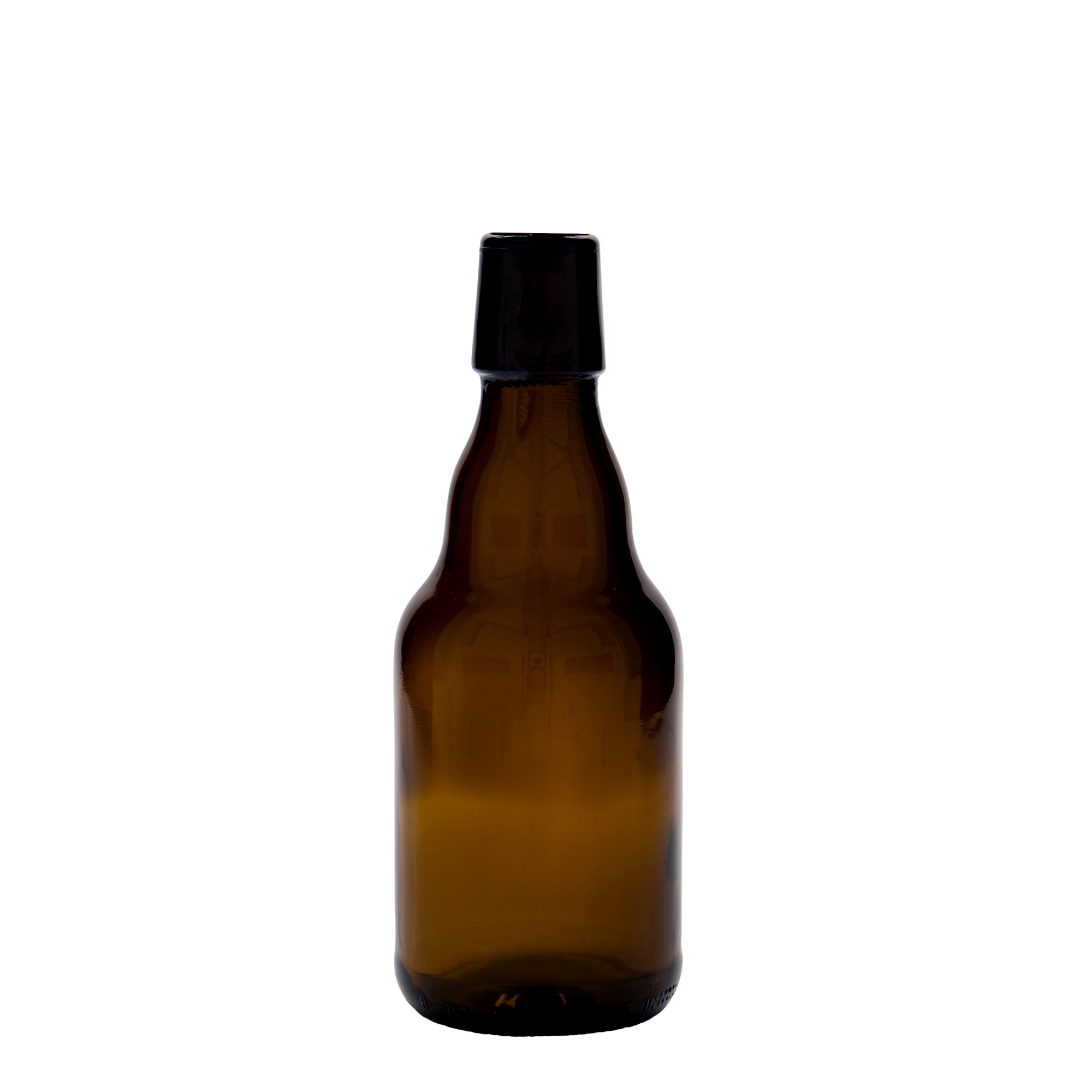 330 ml ølflaske 'Steinie', glas, brun, åbning: patentprop