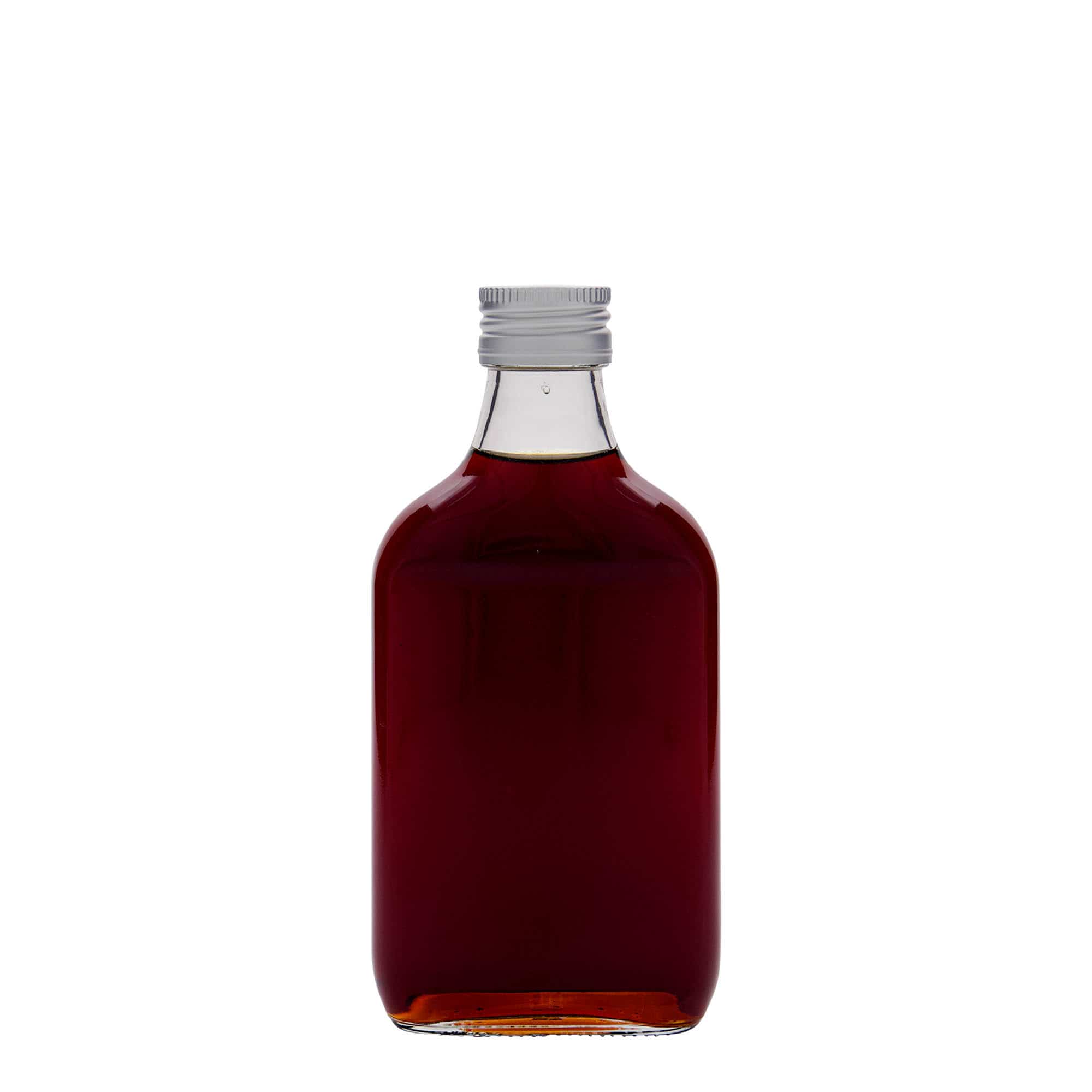 200 ml lommelærke, firkantet, glas, åbning: PP 28