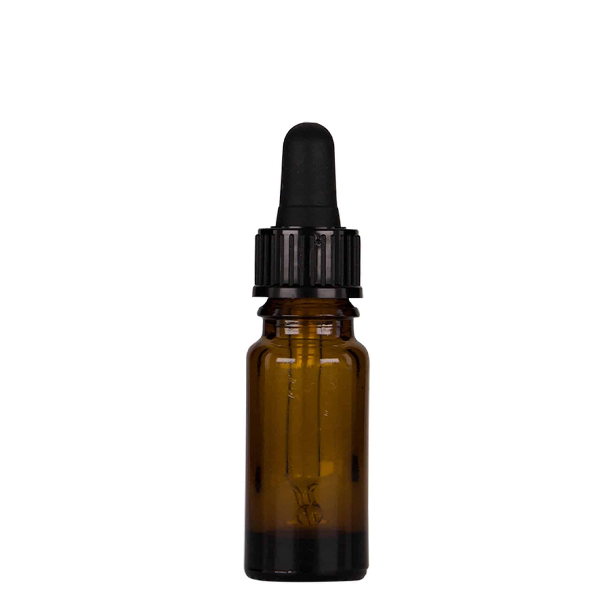 10 ml pipetteflaske, medicin, glas, brun-sort, åbning: DIN 18 10 ml pipetteflaske, medicin, glas, brun-sort, åbning: DIN 18