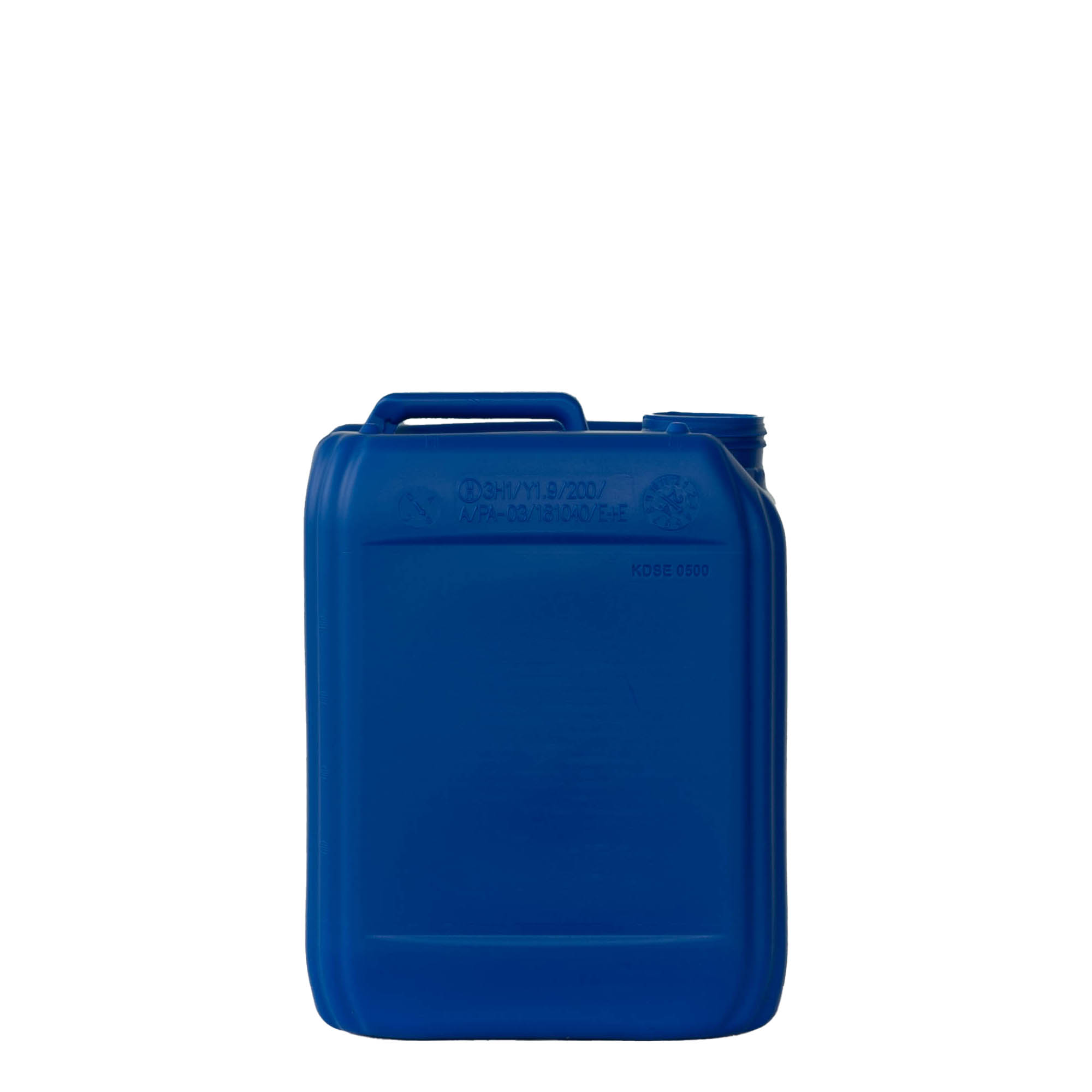 5 l dunk, rektangulær, HDPE-plast, blå, åbning: ND 55 5 l dunk, rektangulær, HDPE-plast, blå, åbning: ND 55