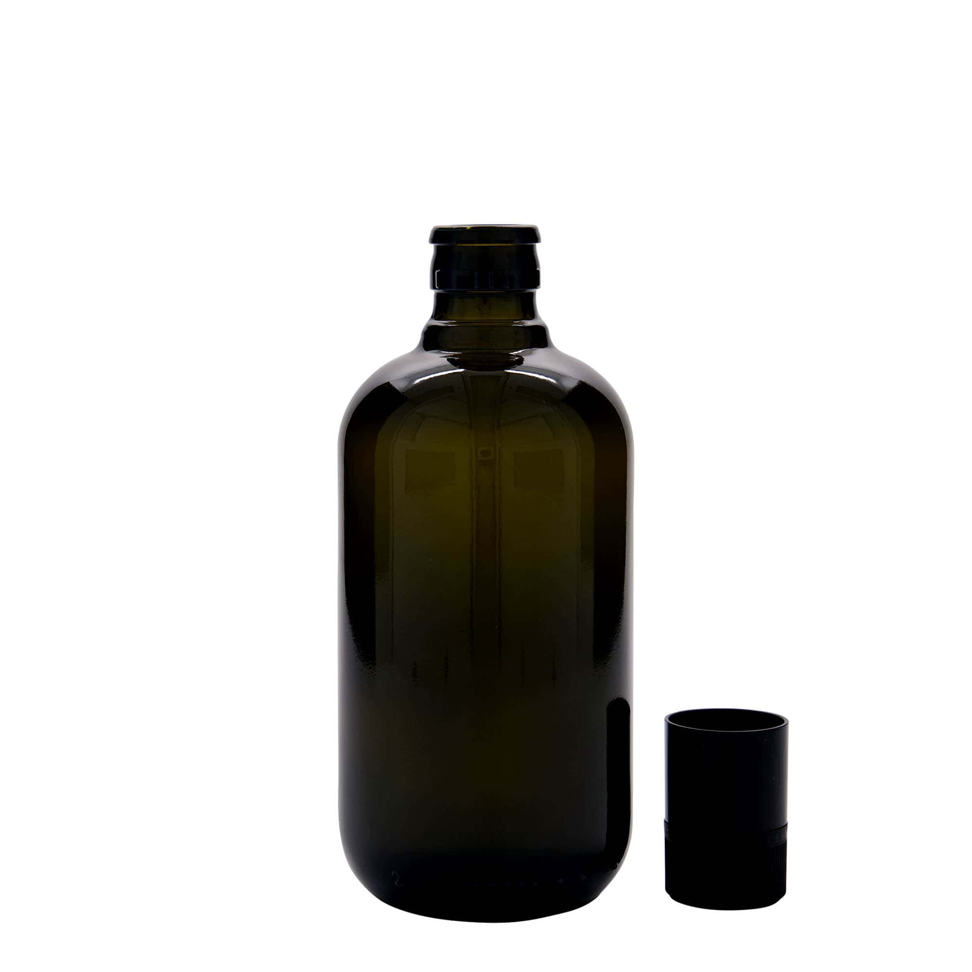 500 ml eddike-/olieflaske 'Biolio', glas antikgrøn, munding: DOP