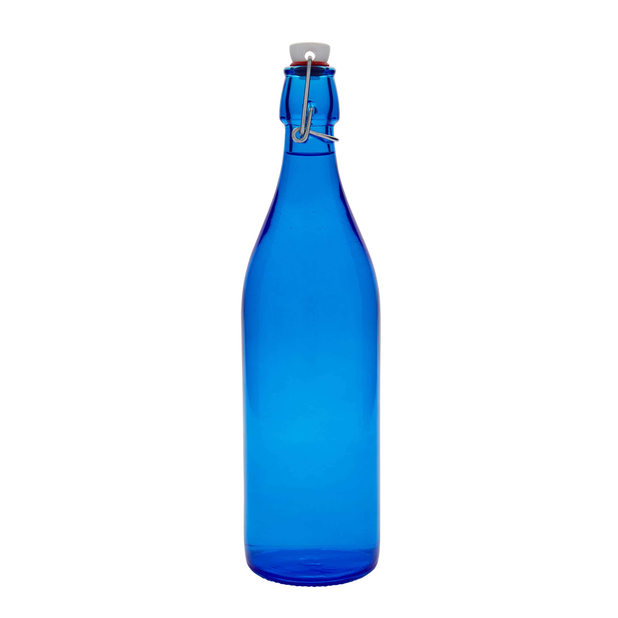 1.000 ml glasflaske 'Giara', blå, åbning: patentprop 1.000 ml glasflaske 'Giara', blå, åbning: patentprop