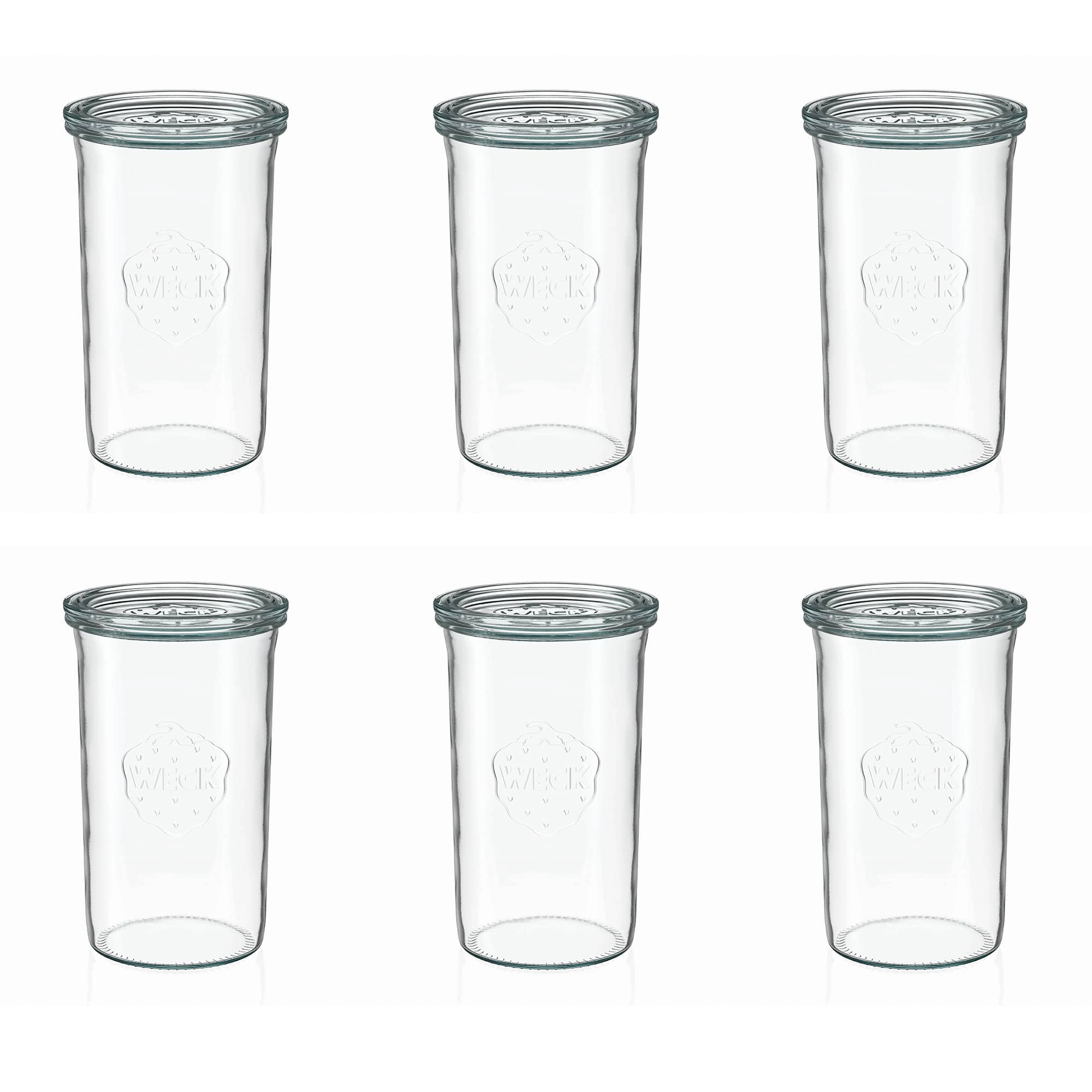 6x 1000 ml WECK-sturzgas med glaslåg RR 100