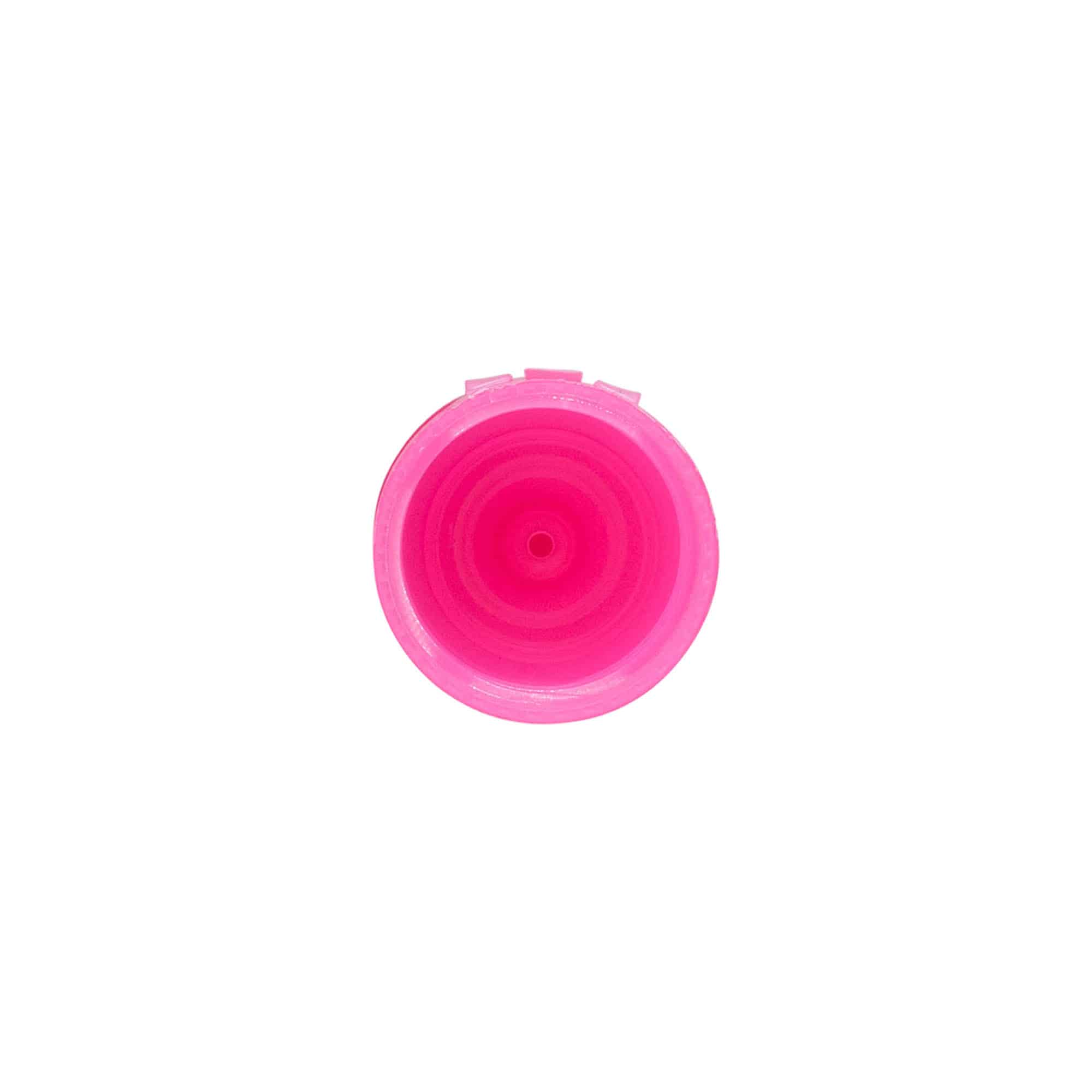 Skruelåg med klaphængsel, PP-plast, pink, til åbning: 24/410
